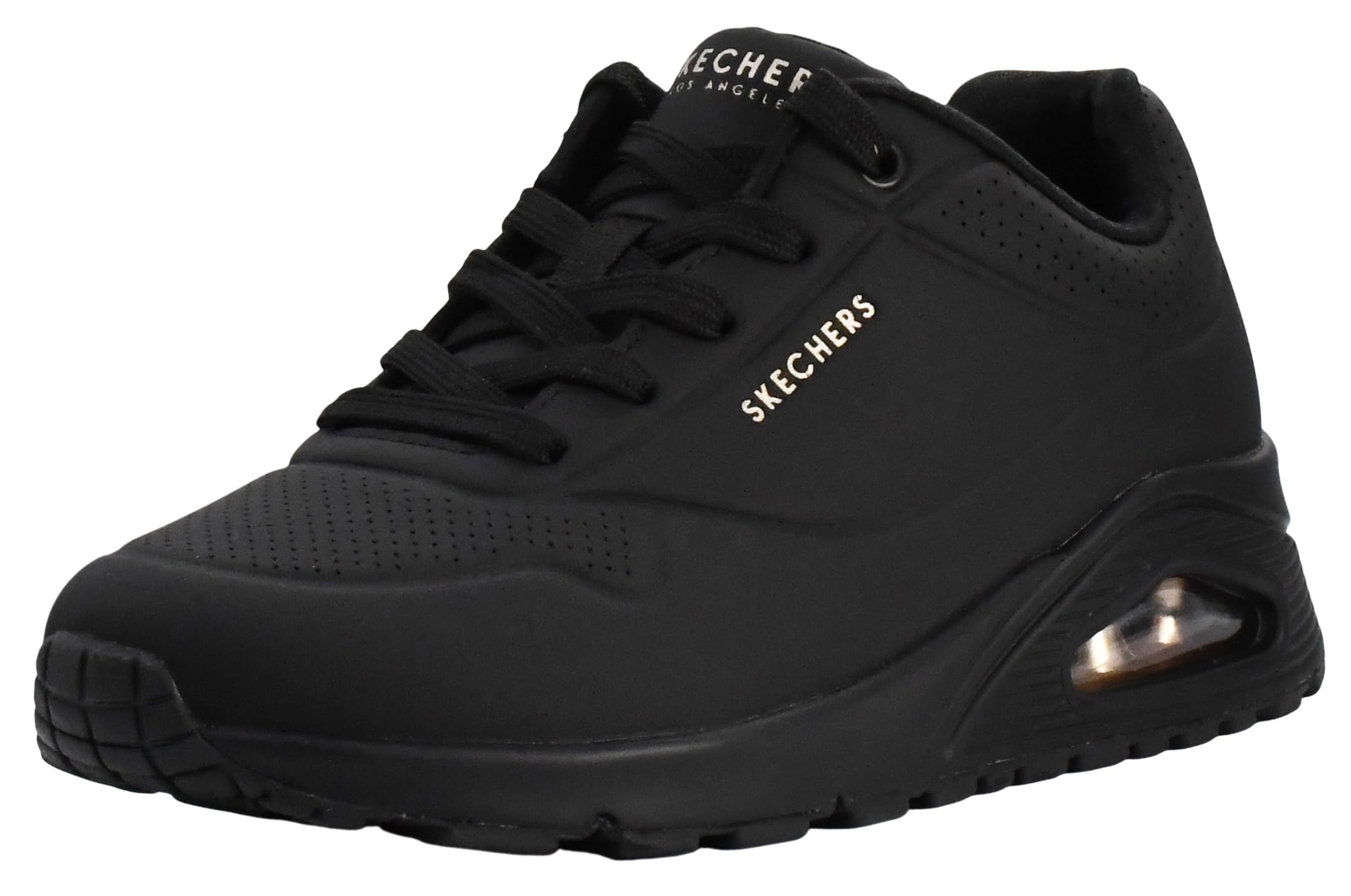 Skechers womens Skecher Street Women's Uno - Stand on Air Sneaker, Black/Black, 9.5 Wide US - Image 1