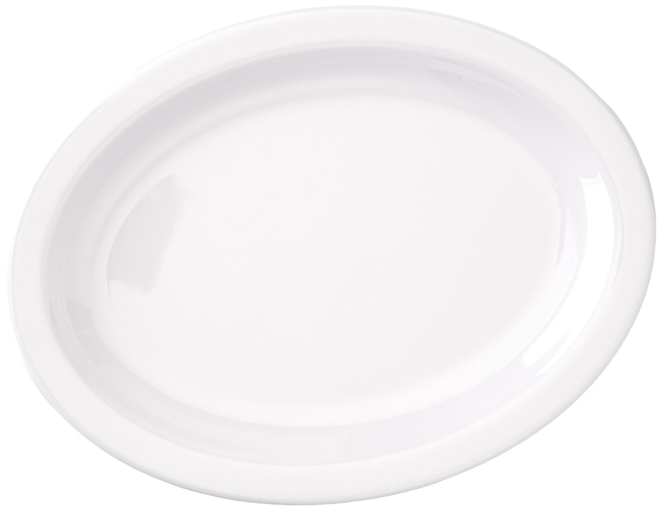 Winco MMPO-96W Oval Melamine Platter, 9.75-Inch by 6.75-Inch, White (1 Dozen Pack) - Image 1