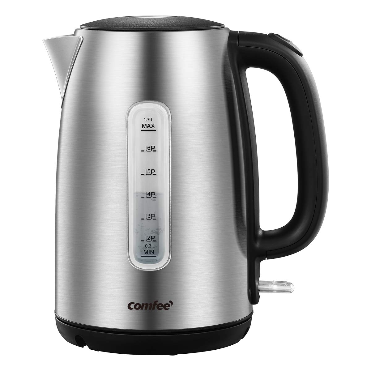 COMFEE' Stainless Steel Electric Kettle, 1.7 Liter Tea Kettle Electric & Hot Water Kettle, 1500W Fast Boil with LED Light, Auto Shut-Off and Boil-Dry Protection - Image 1