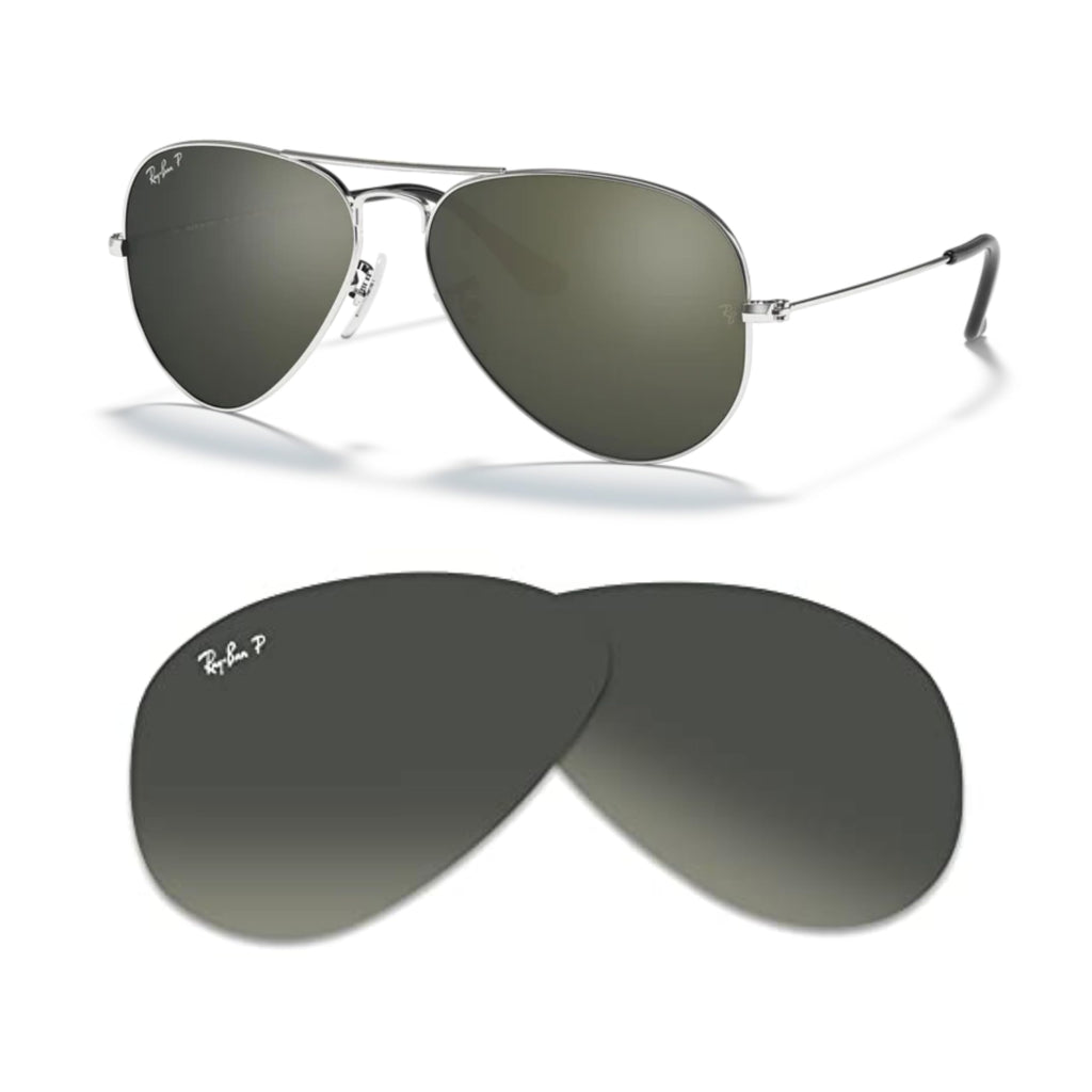 Ray-Ban Original AVIATOR LARGE METAL RB3025 003/59 58MM Grey Mirror Silver Polarized Replacement Lenses For Men For Women +BUNDLE with ACCESSORY EYEWEAR KIT - Image 3