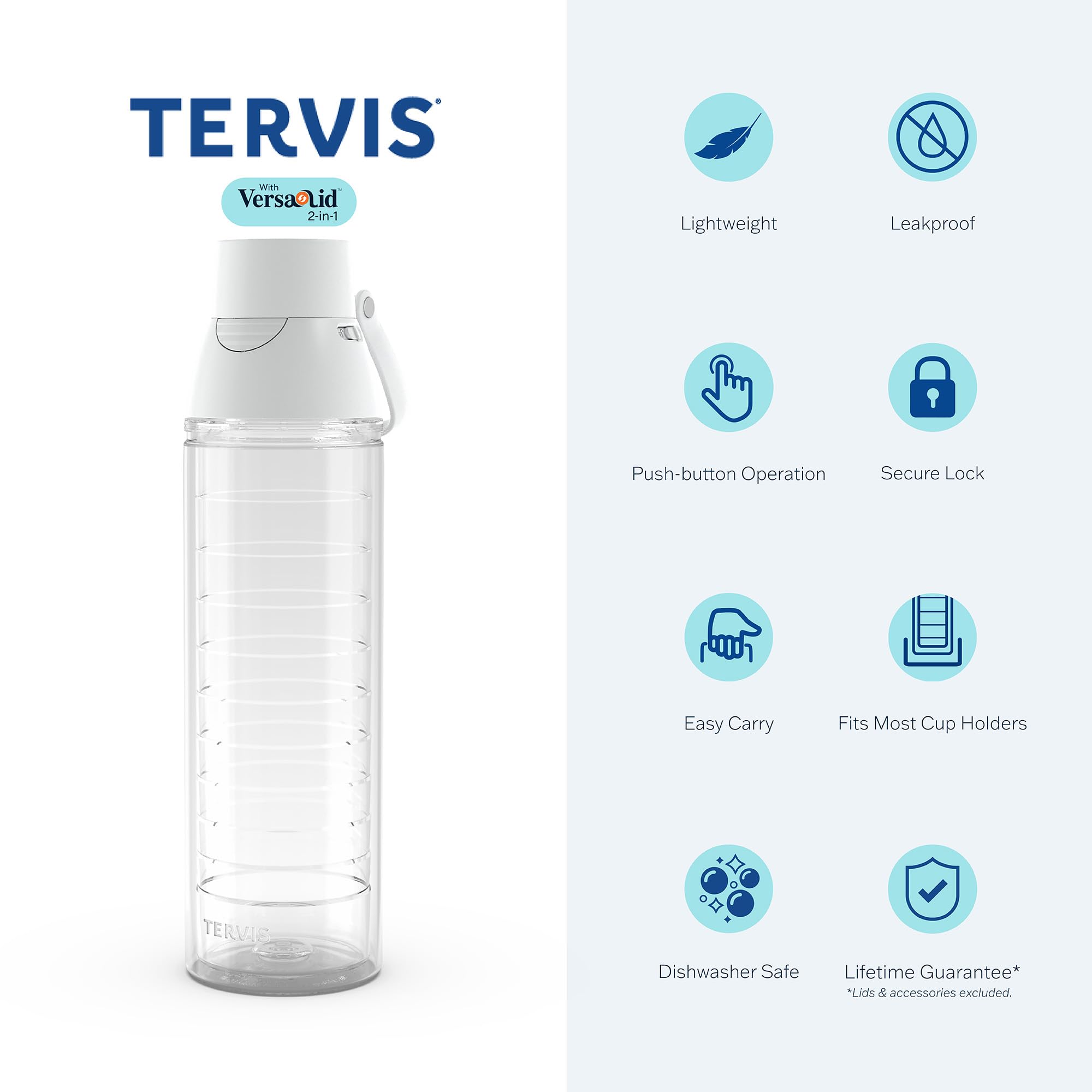 Tervis Baseballs Made in USA Double Walled Insulated Tumbler Travel Cup Keeps Drinks Cold & Hot, 24oz Venture Lite Water Bottle, Classic - Image 2