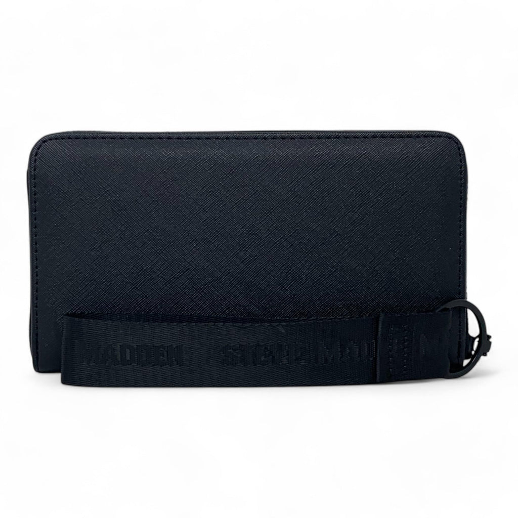 Steve Madden Bzip-Web Zip Around Wallet Wristlet (Black w/Black) - Image 2