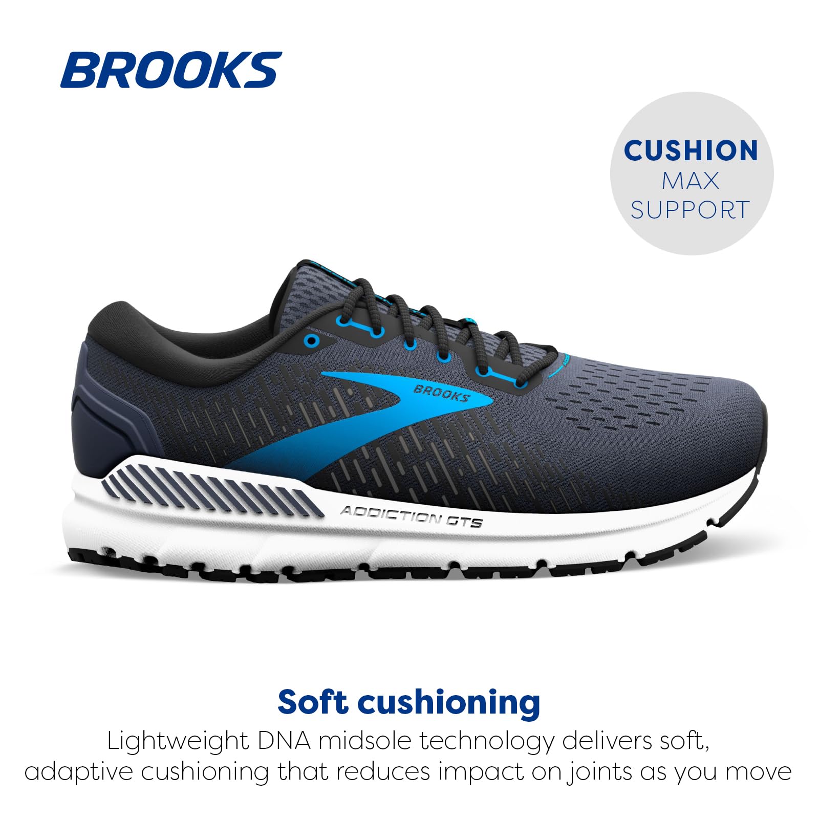 Brooks Men's Addiction GTS 15 Supportive Running Shoe - India Ink/Black/Blue - 9.5 Wide - Image 2