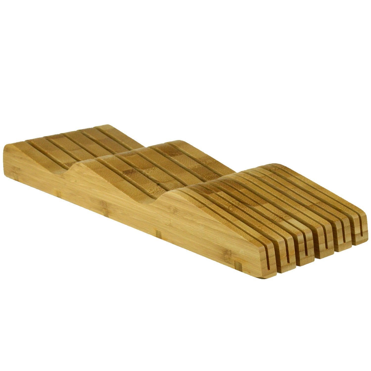 W Home Premium Bamboo Knife Storage Block, Beige, up to 16 (HC-KB-123) - Image 1