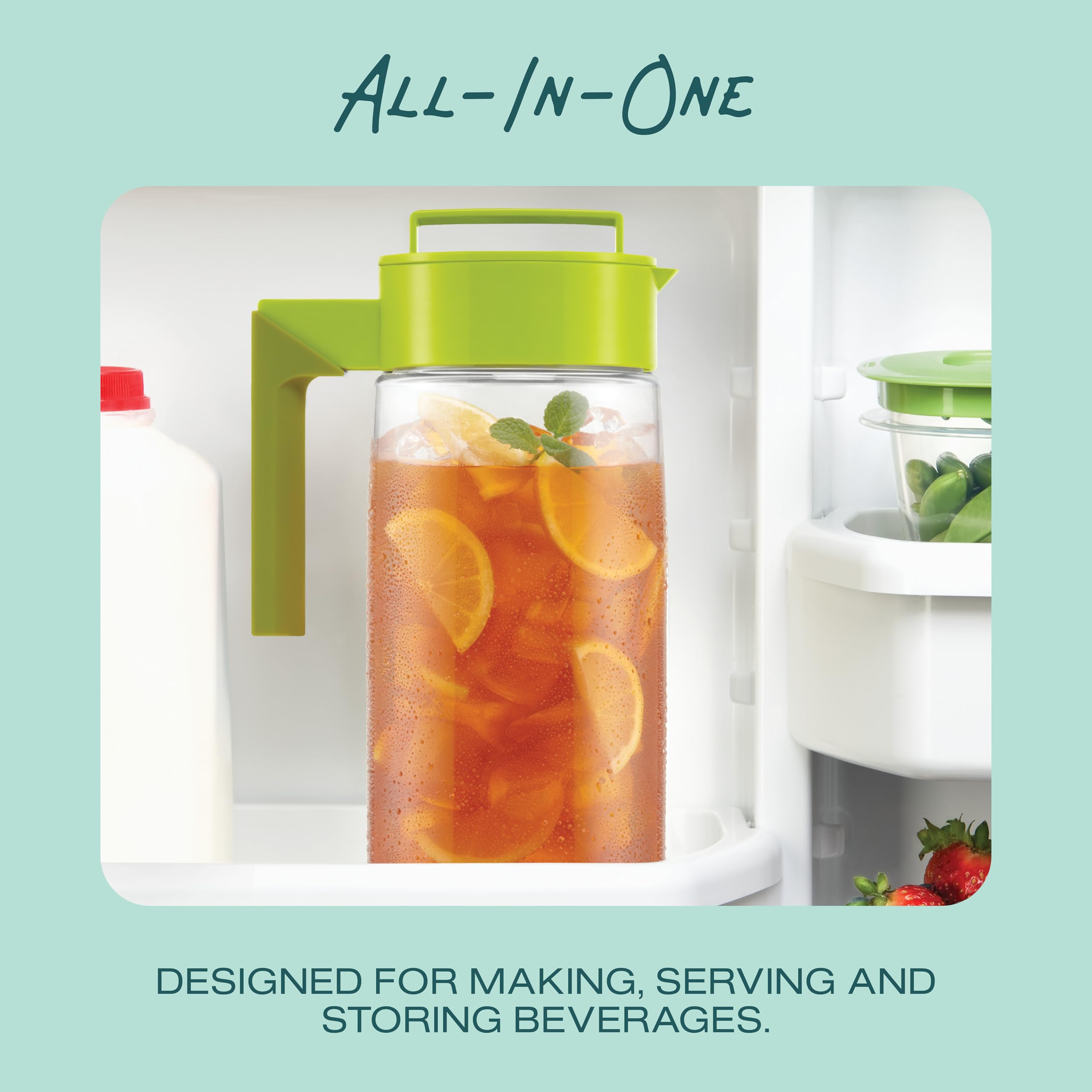 Takeya Patented and Airtight Pitcher Made in the USA, BPA Free, 2 qt, Black - Image 5