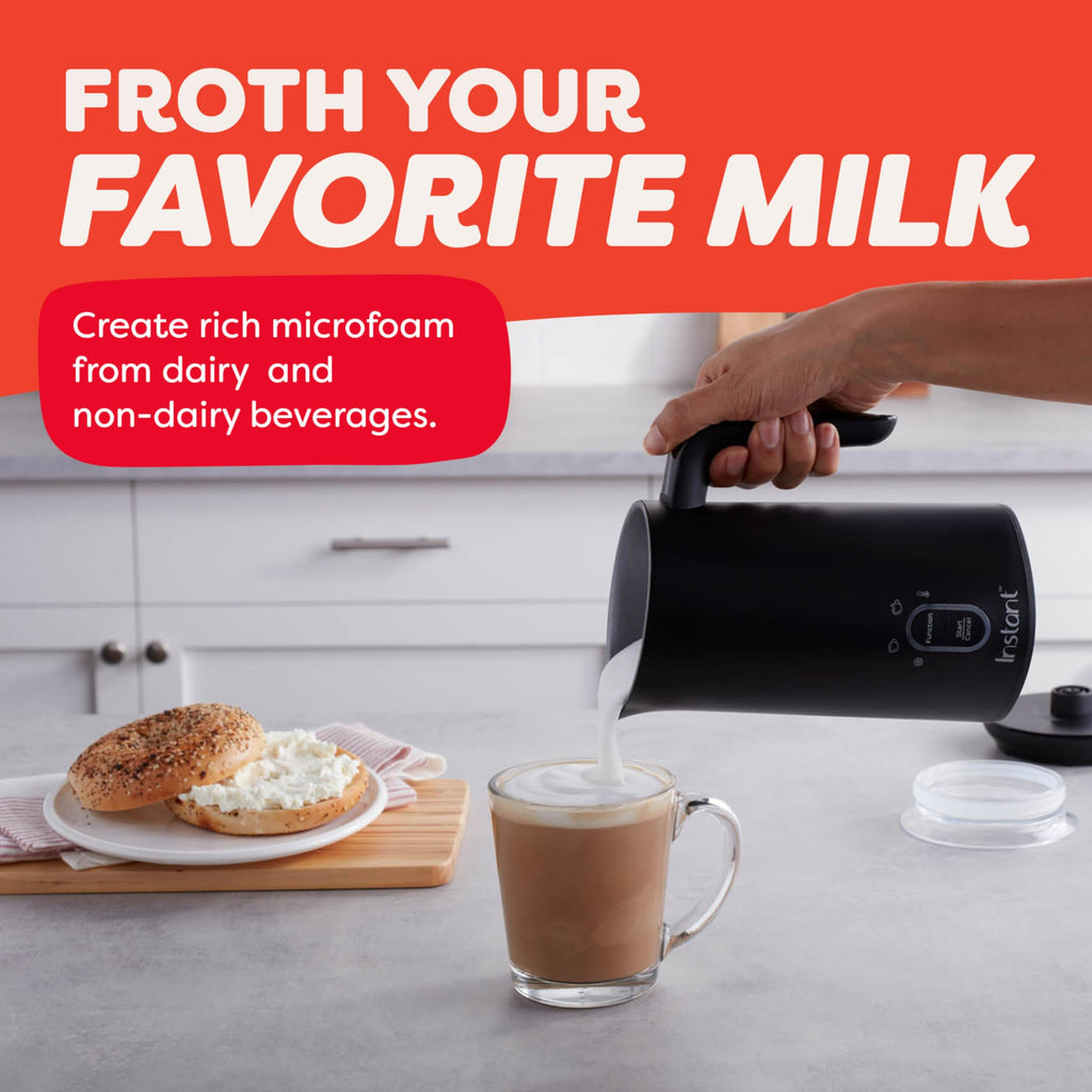 Instant Pot Milk Frother, 4-in-1 Electric Milk Steamer, 10oz/295ml Automatic Hot and Cold Foam Maker and Milk Warmer for Latte, Cappuccinos, Macchiato, From the Makers of Instant 500W, Black - Image 3