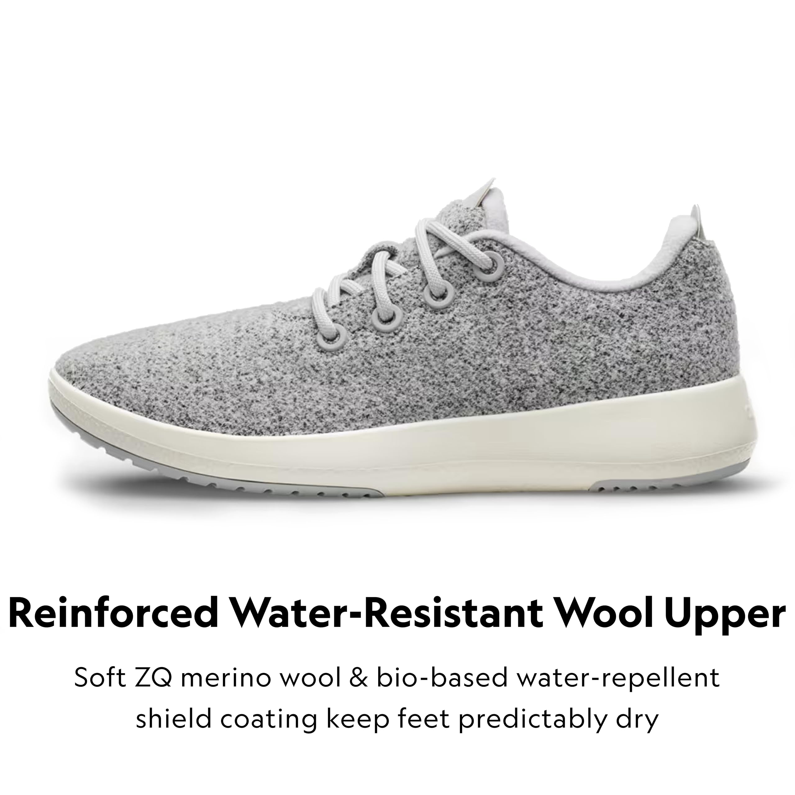 Allbirds Men’s Wool Runner Mizzle, Water-Repellent Breathable Casual Walking Sneakers Made with Eco-Friendly Merino Wool - Light Grey (Natural White Sole) - 9 Medium - Image 2