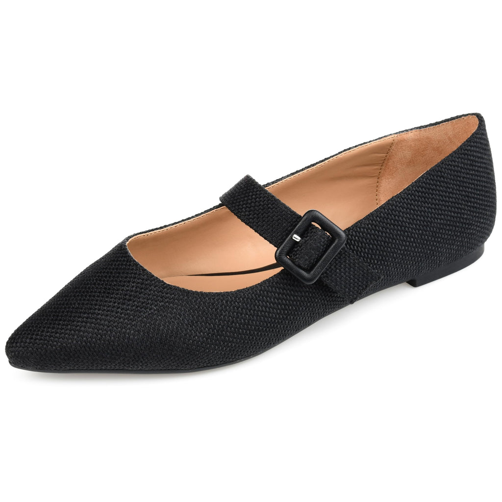 Journee Collection Women's Karissa Mary Jane Flat, Black, 6.5 - Image 1