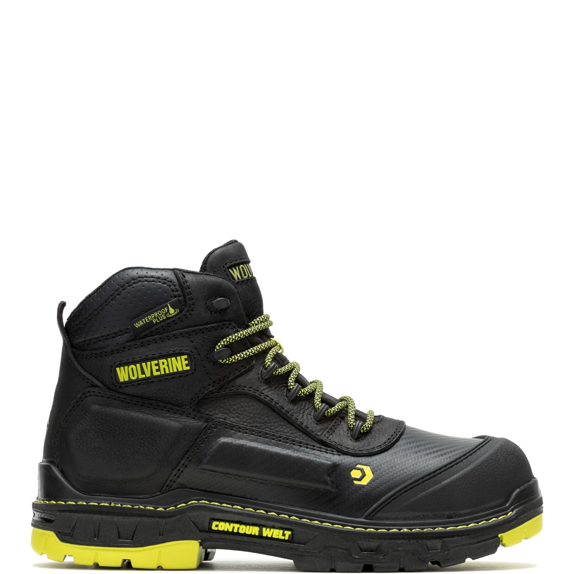 Wolverine Men's Overpass 6" Mid Composite Toe Waterproof Work Boot Construction, Black/Lime, 13 X-Wide - Image 6