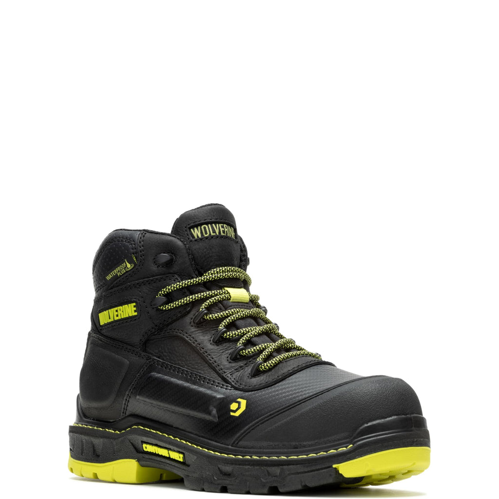 Wolverine Men's Overpass 6" Mid Composite Toe Waterproof Work Boot Construction, Black/Lime, 13 X-Wide - Image 7