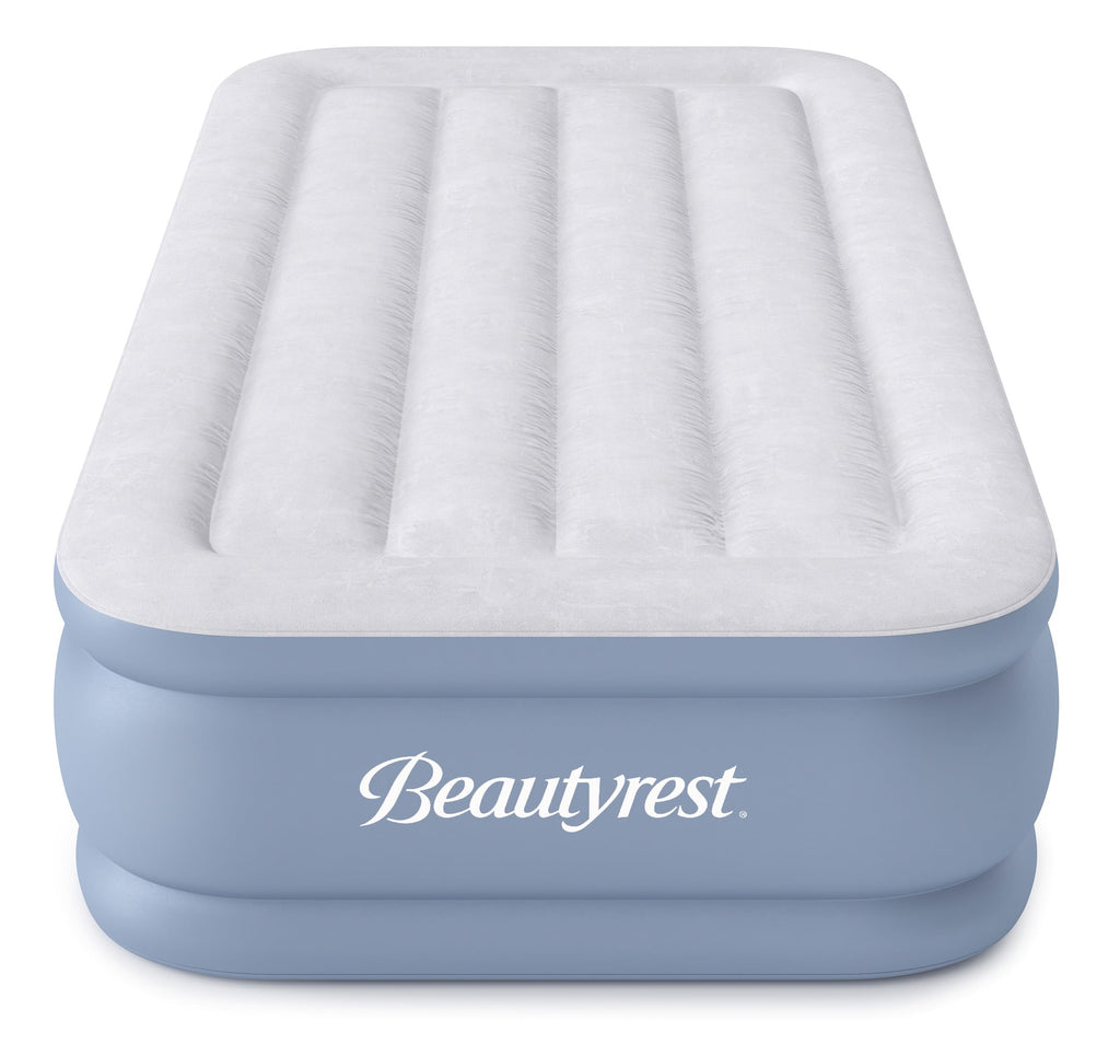 Beautyrest Hi-Loft Twin Size Air Mattress with Vertical Beam Construction, Edge Support, External Pump and Puncture Resistant Vinyl for Guests and Camping - Image 1