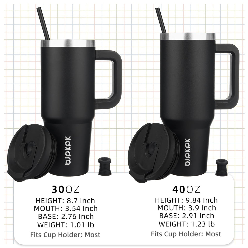 BJPKPK 30oz Stainless Steel Insulated Tumbler With Handle And Lid Straw Travel Coffee Mug Thermal Cup,Black - Image 4