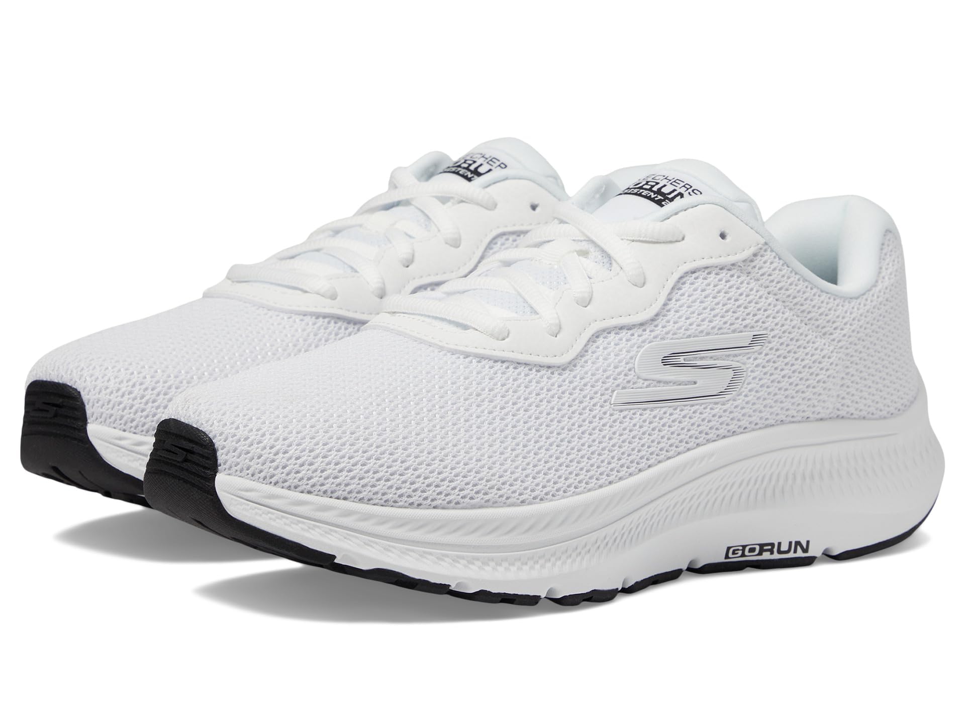 Skechers Women's Go Run Consistent 2.0 Engaged Sneaker, White/Black, 6 - Image 1