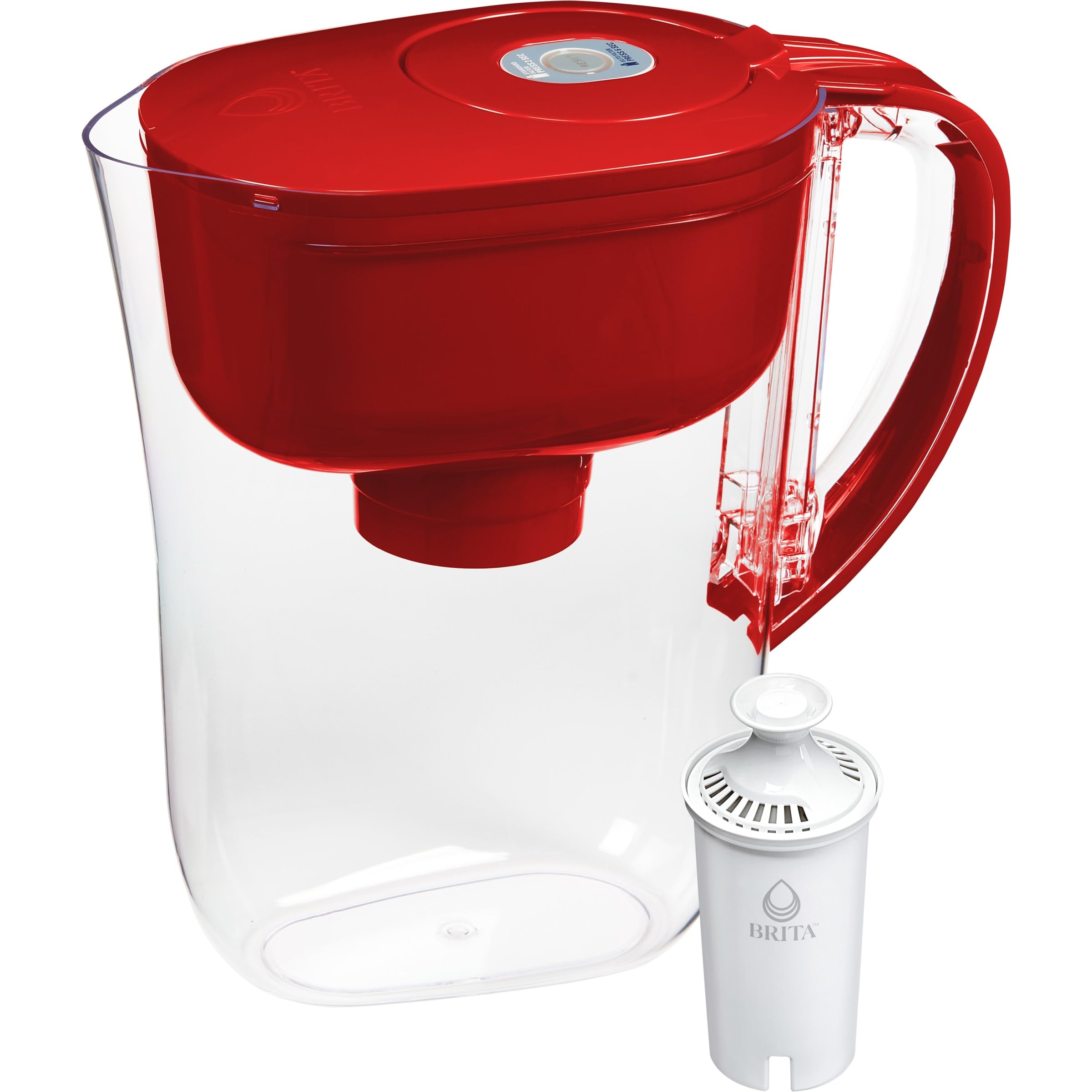 Brita Water Filter Pitcher for Tap and Drinking Water with 1 Standard Filter, Lasts 2 Months, 6-Cup Capacity, BPA Free, Red - Image 1
