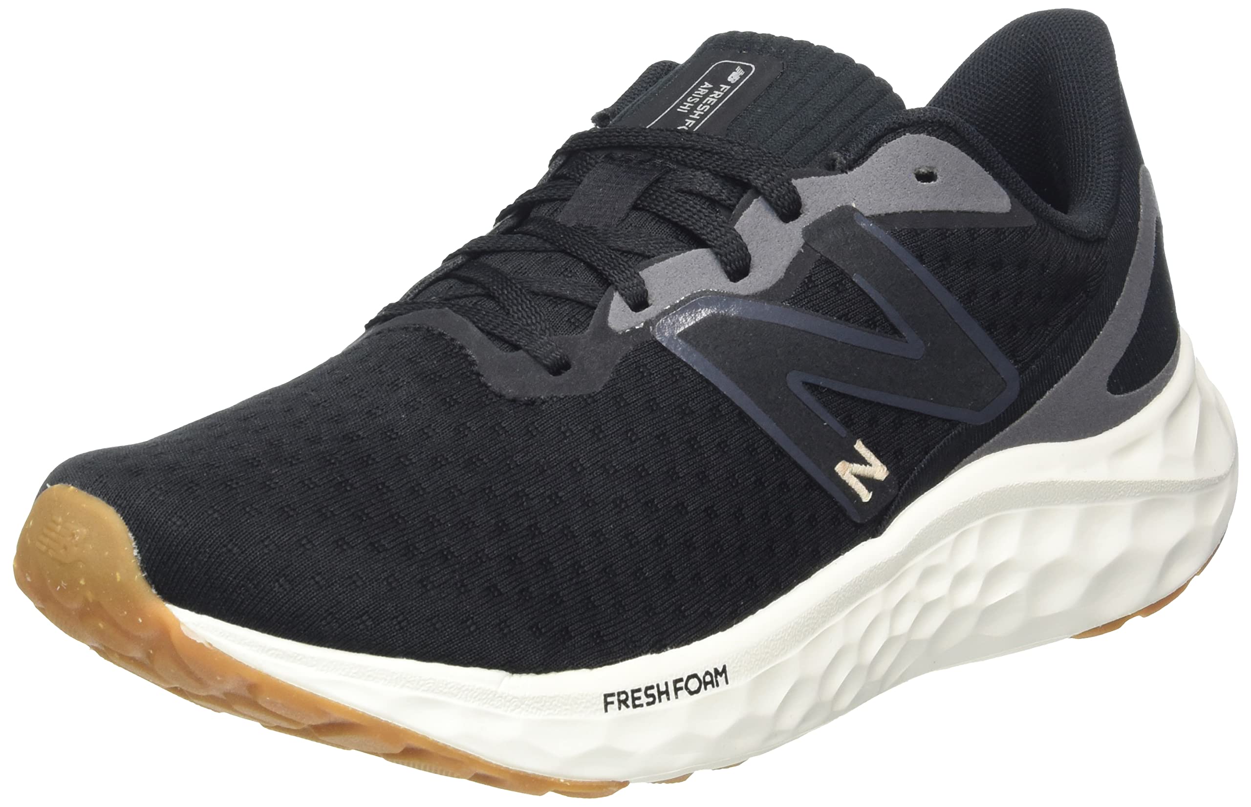 New Balance Women's Fresh Foam Arishi V4 Running Shoe, Black/Light Gold Metallic/Gum 2, 10 - Image 1