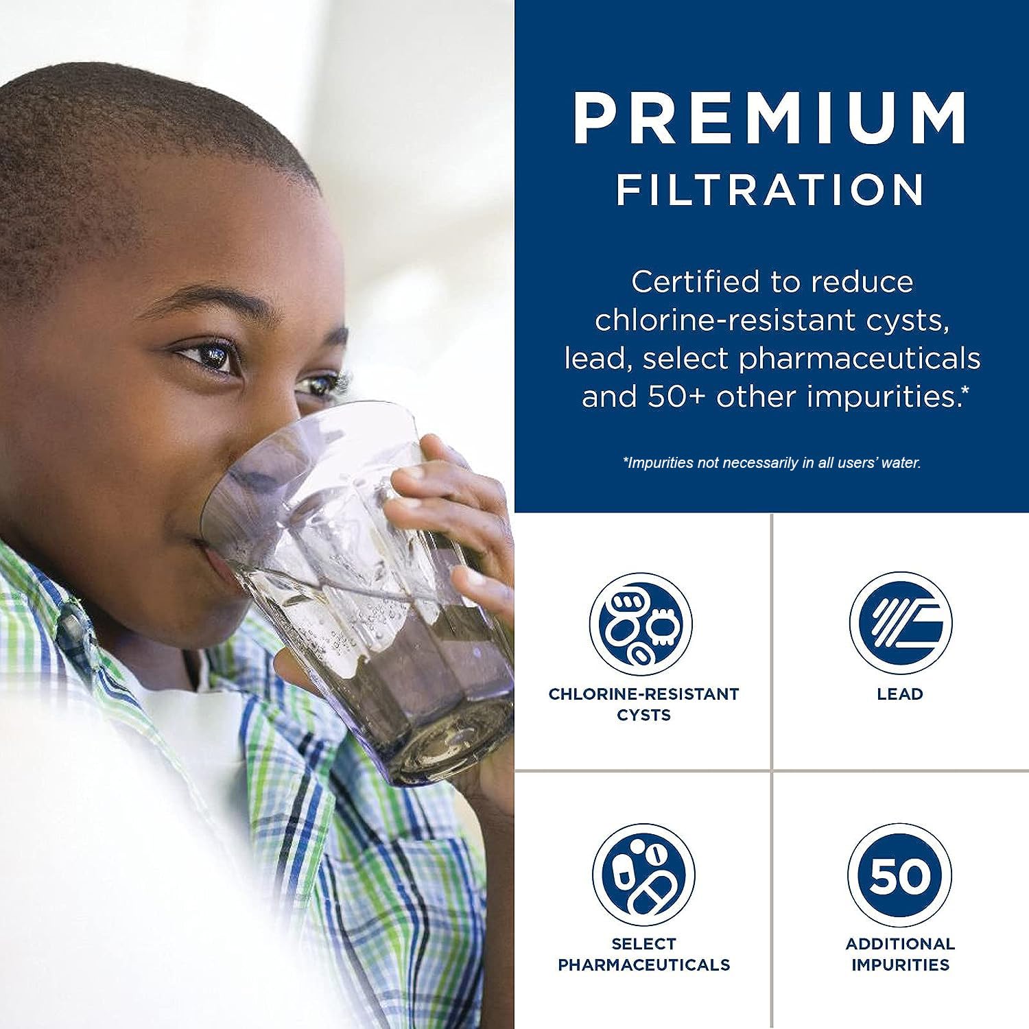 GE RPWFE Refrigerator Water Filter, Genuine Replacement Filter, Certified to Reduce Lead, Sulfur, and 50+ Other Impurities, Replace Every 6 Months for Best Results, Pack of 1 - Image 2
