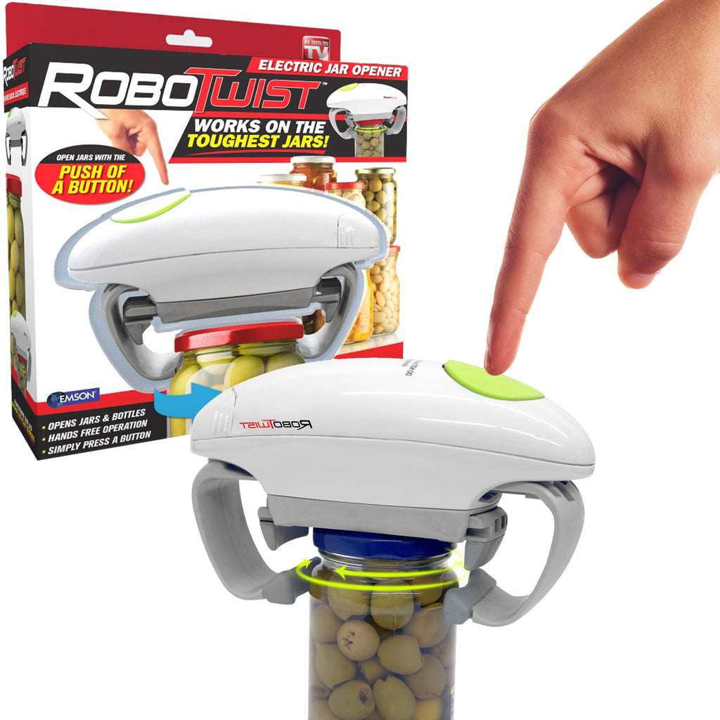 Robotwist Automatic Jar Opener, Deluxe Model with Improved Torque, Robo Twist Kitchen Gadgets for Home, Electric Handsfree Easy Jar Opener – Works on All Jar Sizes, As Seen on TV - Image 1