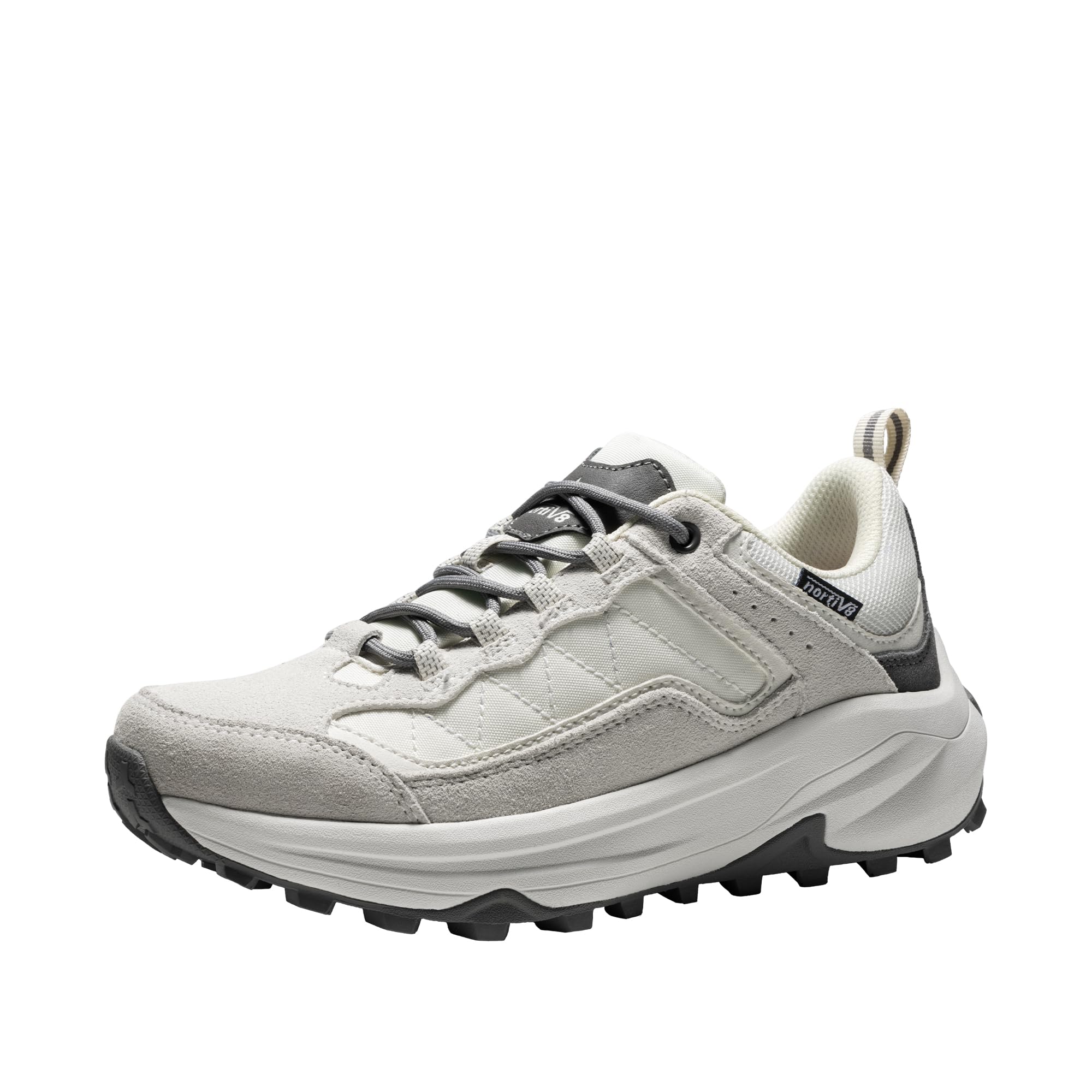 NORTIV 8 Women's Waterproof Hiking Shoes with Arch Support Outdoors Leather Walking Trekking Camping Tennis Workout Cross Training Sneakers Wicklow,Size 9,Khaki,NWUMHI2503 - Image 1
