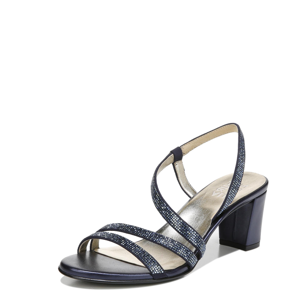 Naturalizer Womens Vanessa2 Rhinestone Embellished Strappy Heeled Sandal ,French Navy Blue,7W - Image 1