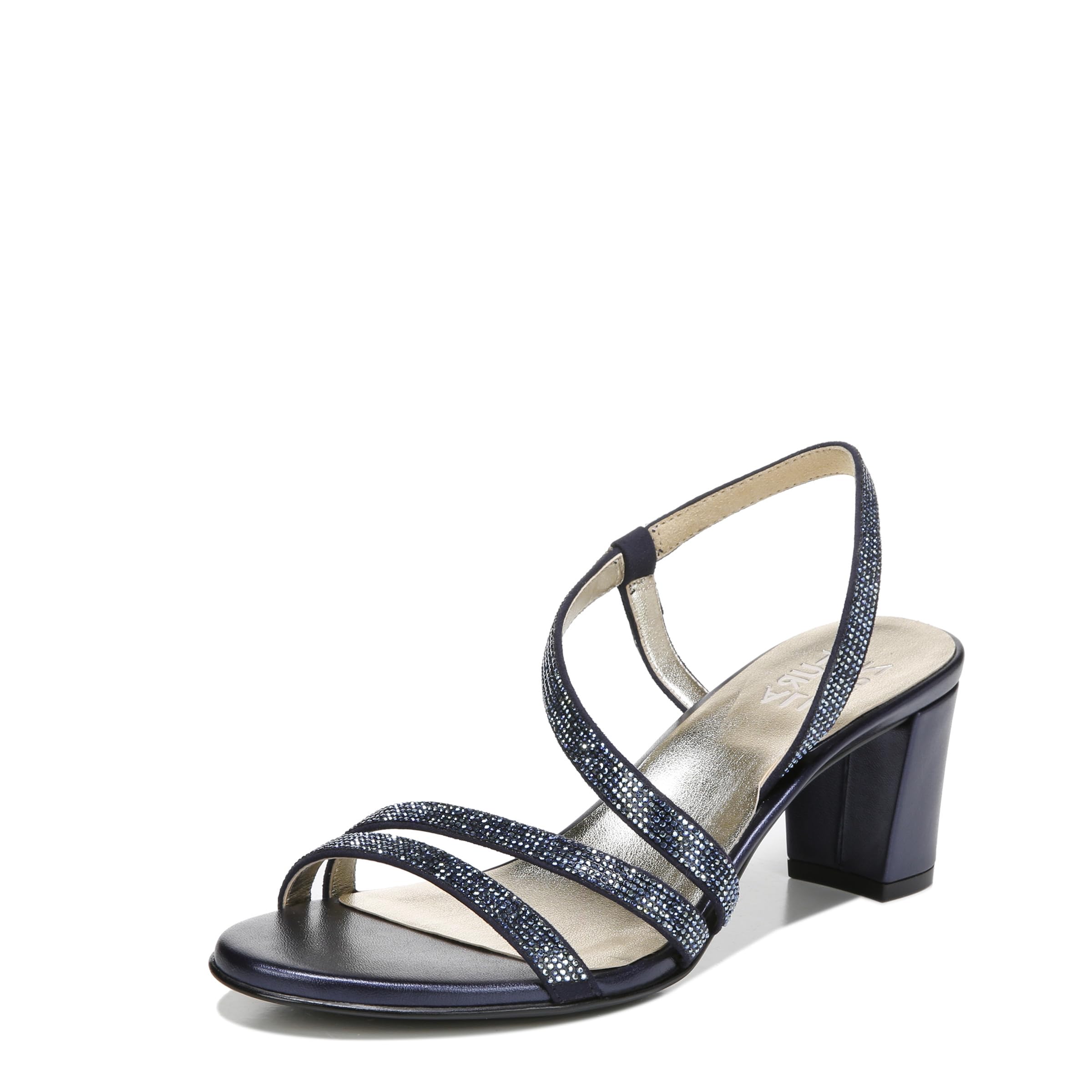 Naturalizer Womens Vanessa2 Rhinestone Embellished Strappy Heeled Sandal ,French Navy Blue,7W - Image 1
