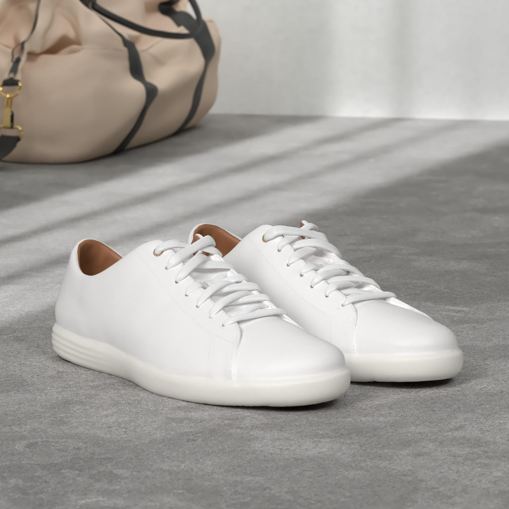 Cole Haan Men's Grand Crosscourt II Sneaker, white leather, 8.5 Medium US - Image 2