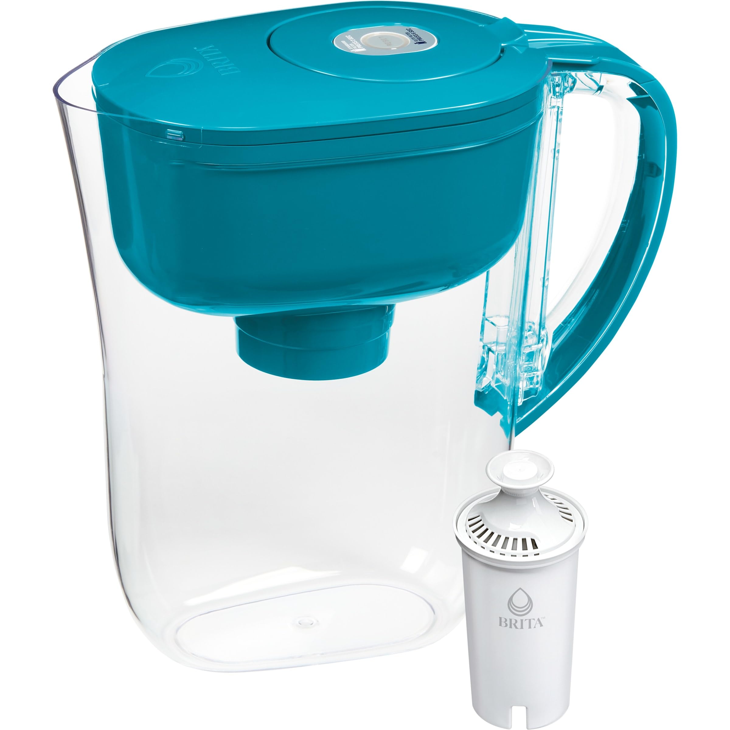 Brita Metro Water Filter Pitcher with SmartLight Change Indicator, BPA-Free, Replaces 1,800 Plastic Water Bottles a Year, Lasts Two Months, Includes 1 Filter, Small - 6-Cup Capacity, Turquoise - Image 1