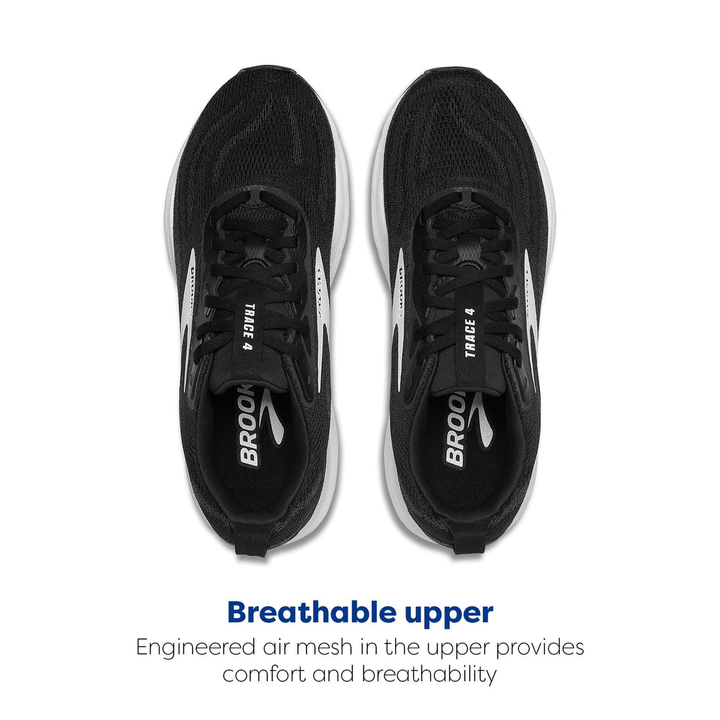 Brooks Women’s Trace 4 Neutral Running Shoe - Black/Grey/White - 7 Wide - Image 4