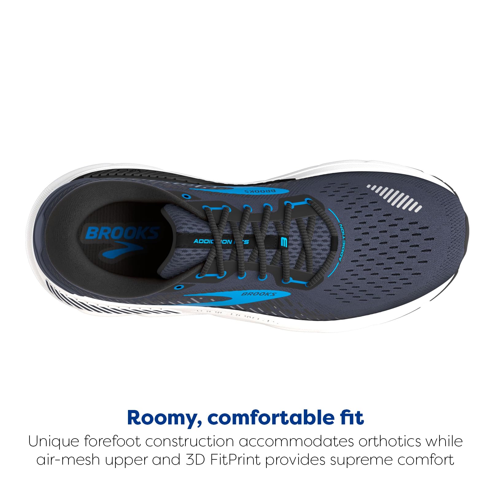 Brooks Men's Addiction GTS 15 Supportive Running Shoe - India Ink/Black/Blue - 9.5 Wide - Image 4