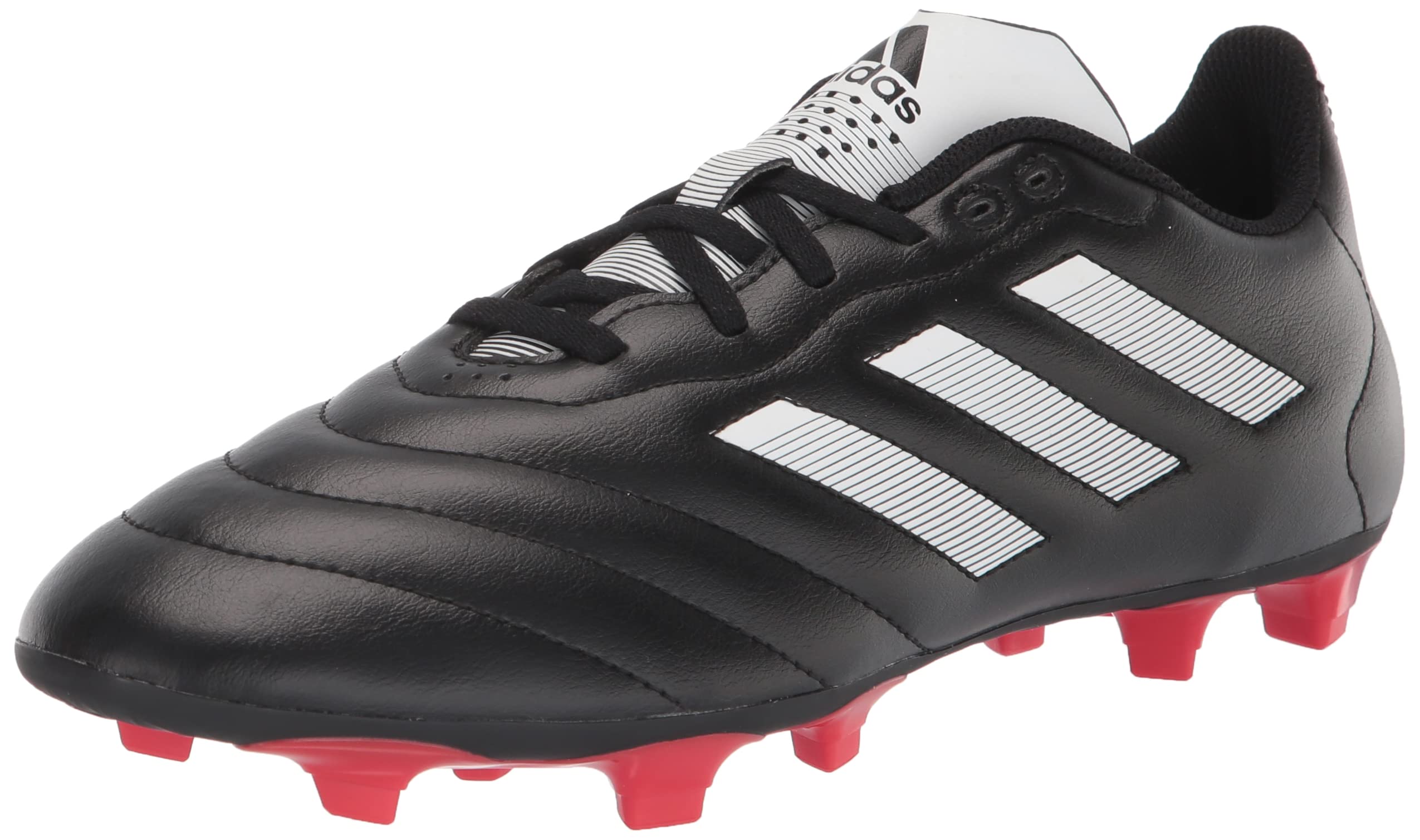 adidas Unisex Goletto Firm Ground Soccer Shoe, Core Black/White/Red, 6 US Men