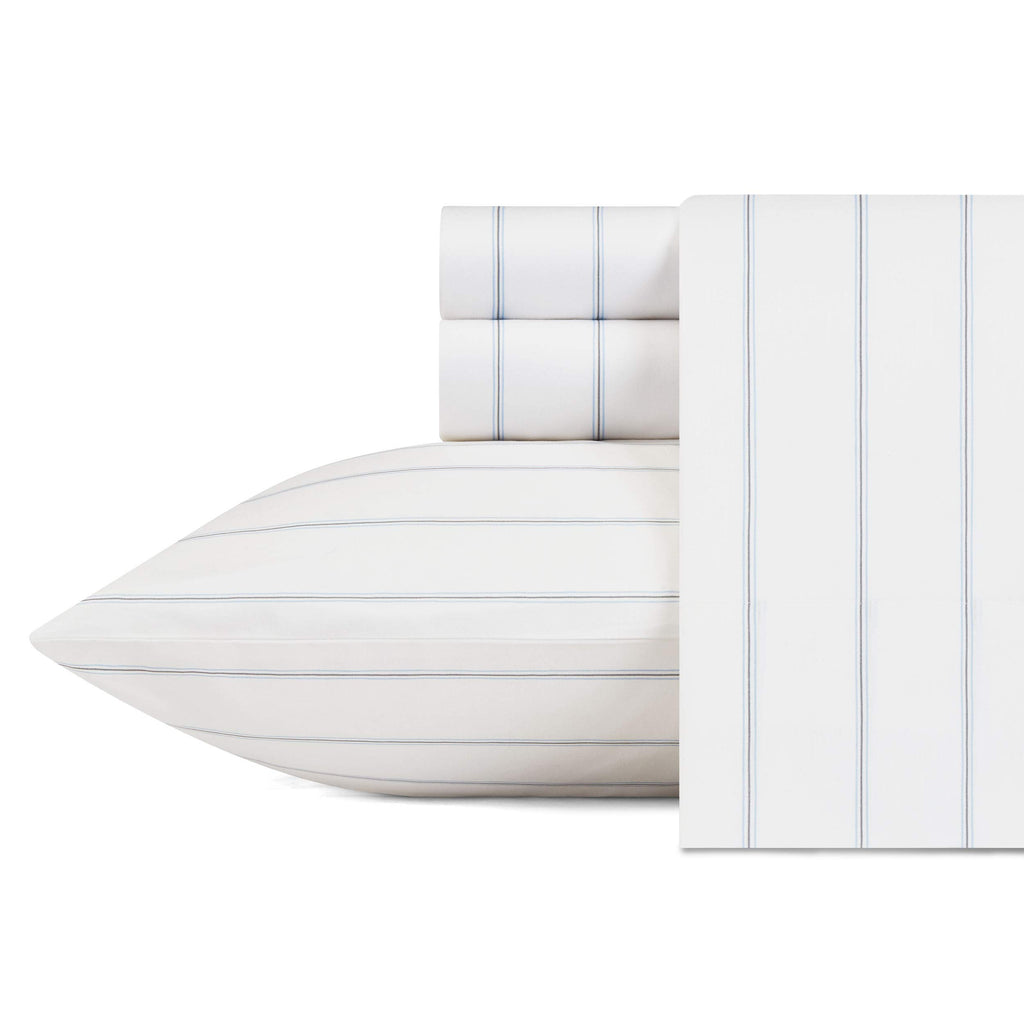 Nautica - Twin XL Sheets, Cotton Percale Preppy Bedding Set, Fully Elasticized, Ideal Dorm Essentials (Skippers Island Light Blue, Twin XL) - Image 1