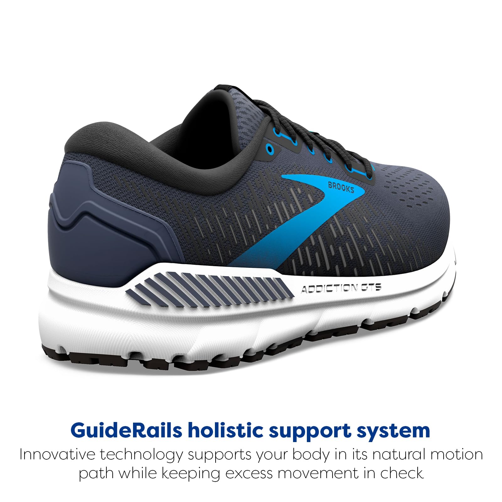 Brooks Men's Addiction GTS 15 Supportive Running Shoe - India Ink/Black/Blue - 9.5 Wide - Image 3