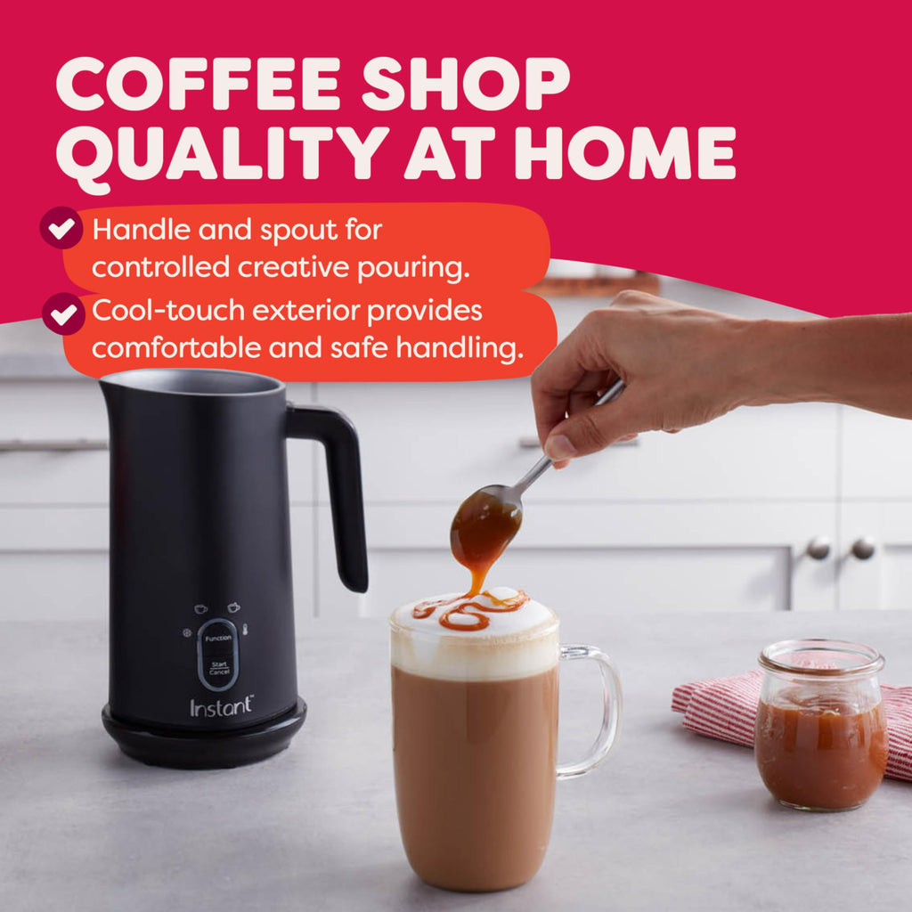 Instant Pot Milk Frother, 4-in-1 Electric Milk Steamer, 10oz/295ml Automatic Hot and Cold Foam Maker and Milk Warmer for Latte, Cappuccinos, Macchiato, From the Makers of Instant 500W, Black - Image 5