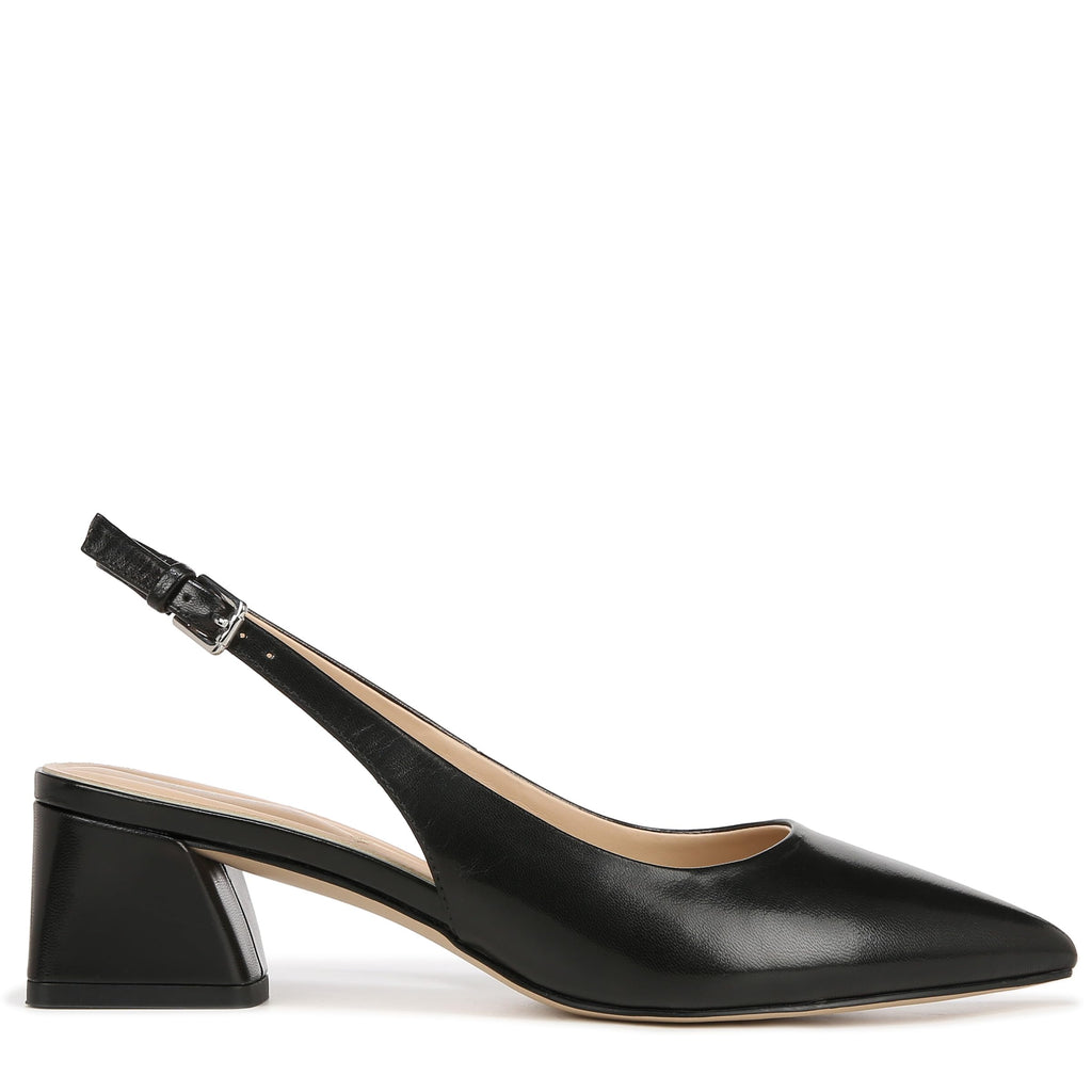 Franco Sarto Womens Racer Slingback Low Block Heel Pointed Toe Pump, Black, 9.5 Wide - Image 10