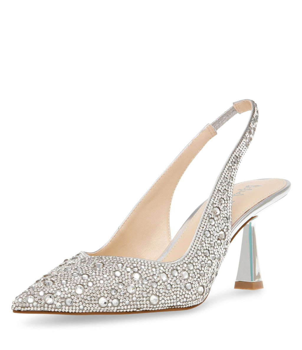 Betsey Johnson Women's Clark Pump, Silver, 9.5 - Image 1