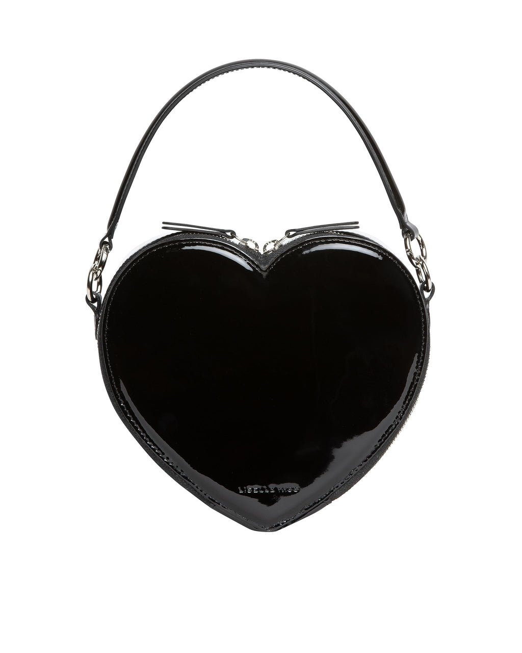 Liselle Kiss Harley Heart Top Handle Crossbody Bag, Black Glossy - Image 1