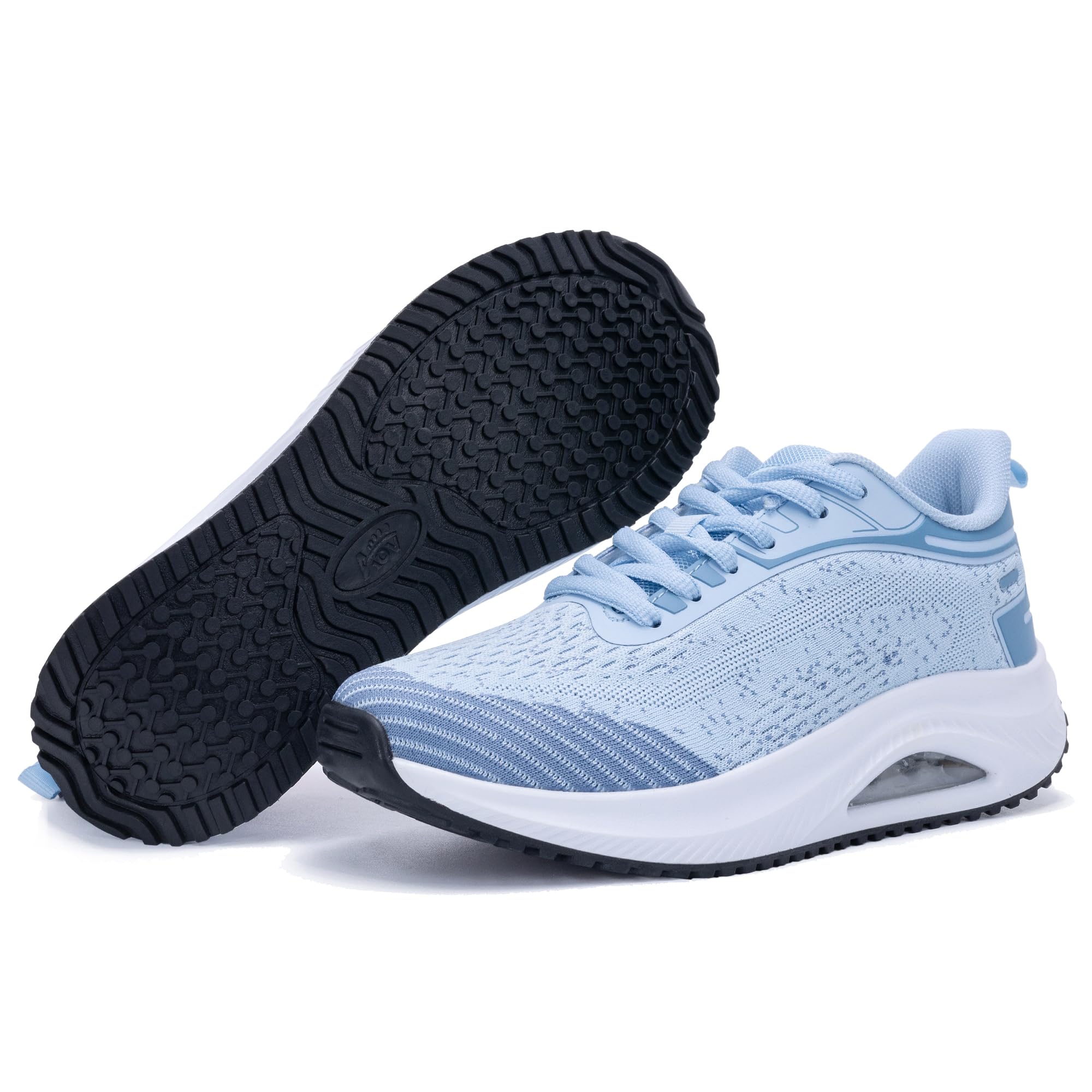 Womens Walking Shoes Size 8 Light Blue Orthotic Sneakers for Pain Relief