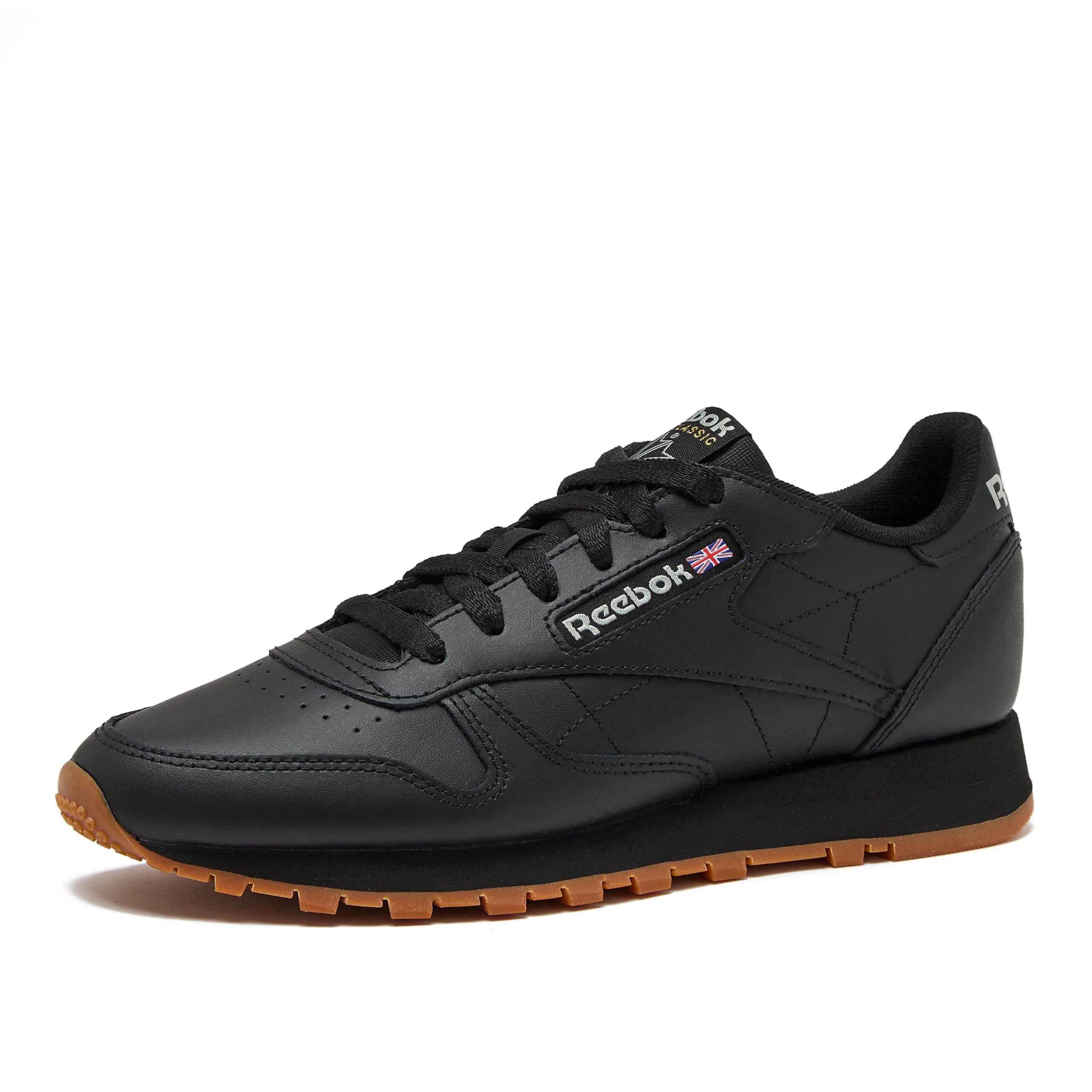 Reebok Classic Leather Sneakers for Women - Black or White Tennis Shoes Womens Size 5 to 12, Core Black/Pure Grey5/Reebok Gum3, 9.5 - Image 1
