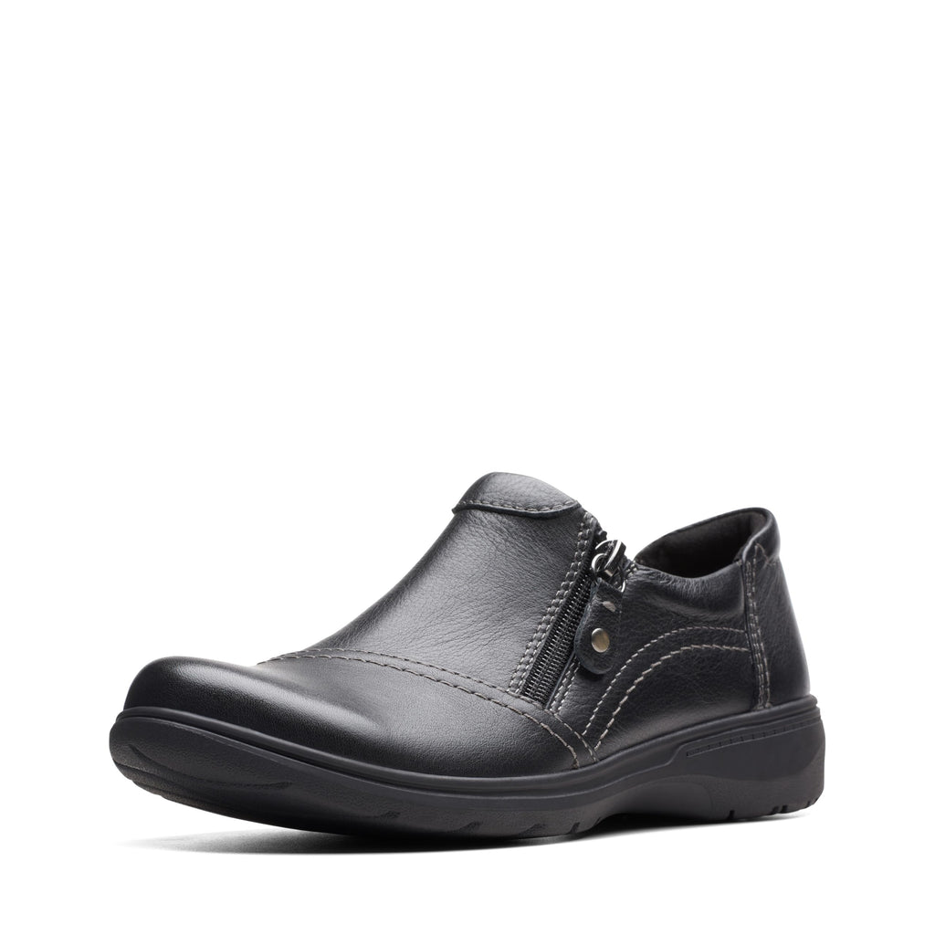 Clarks Women's Carleigh Ray Oxford, Black Leather, 7 Narrow - Image 1