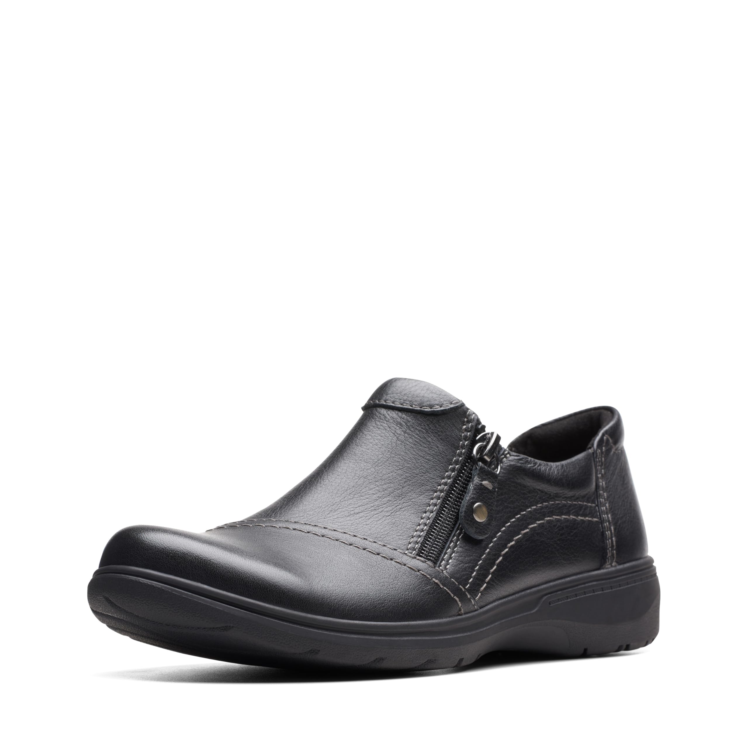 Clarks Women's Carleigh Ray Oxford, Black Leather, 7 Narrow - Image 1