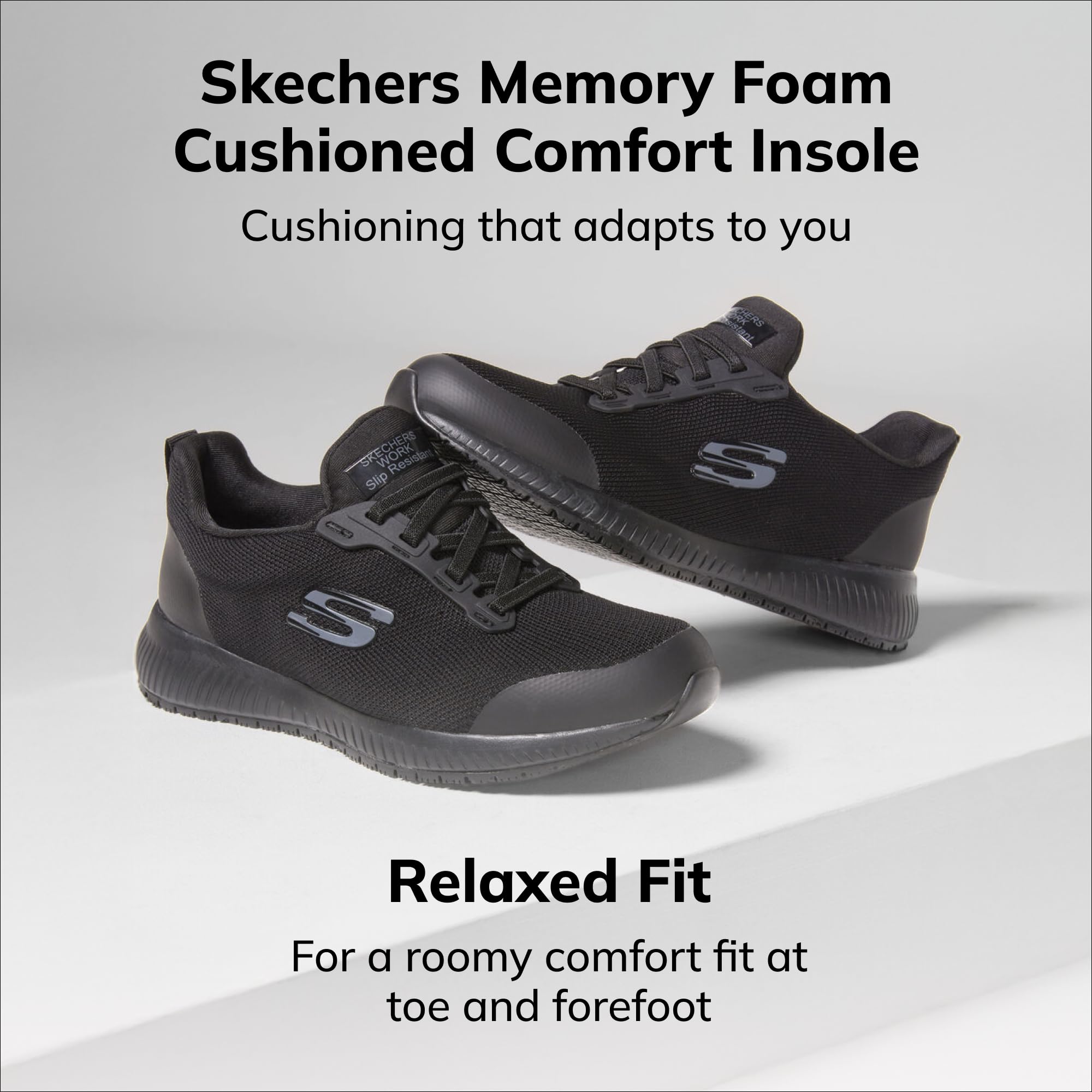 Skechers Women's Squad Sr Food Service Shoe, Black, 7 - Image 3