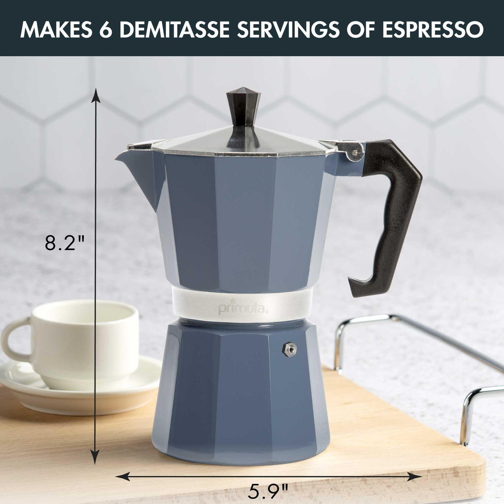 Primula Classic Stovetop Espresso and Coffee Maker, Moka Pot for Italian and Cuban Café Brewing, Greca Coffee Maker, Cafeteras, 6 Espresso Cups, Blue - Image 5