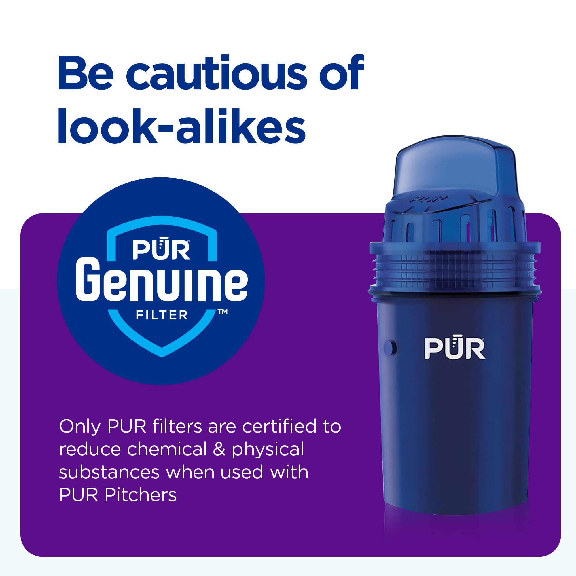 PUR 11-Cup Water Pitcher, 1 Genuine PUR Filter, Cleaner, Great-tasting Water, Dishwasher Safe, Powerful Filtration, Filter Change Light Indicator, LockFit Cap Design - White - Image 5