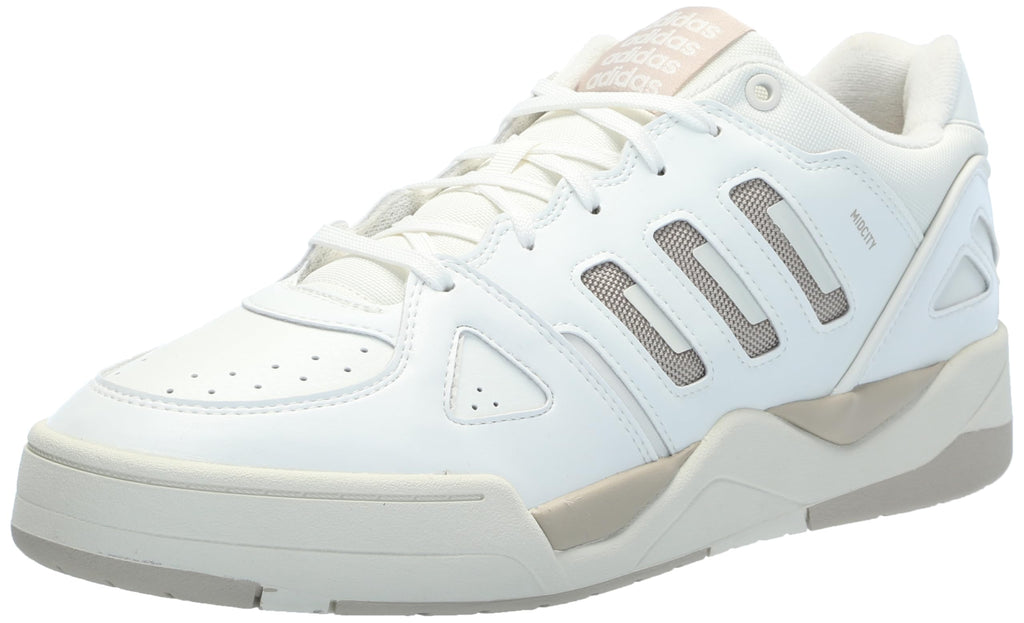 adidas Men's Midcity Low Top Basketball Sneaker, White/Wonder Beige/Off White, 8.5 - Image 1