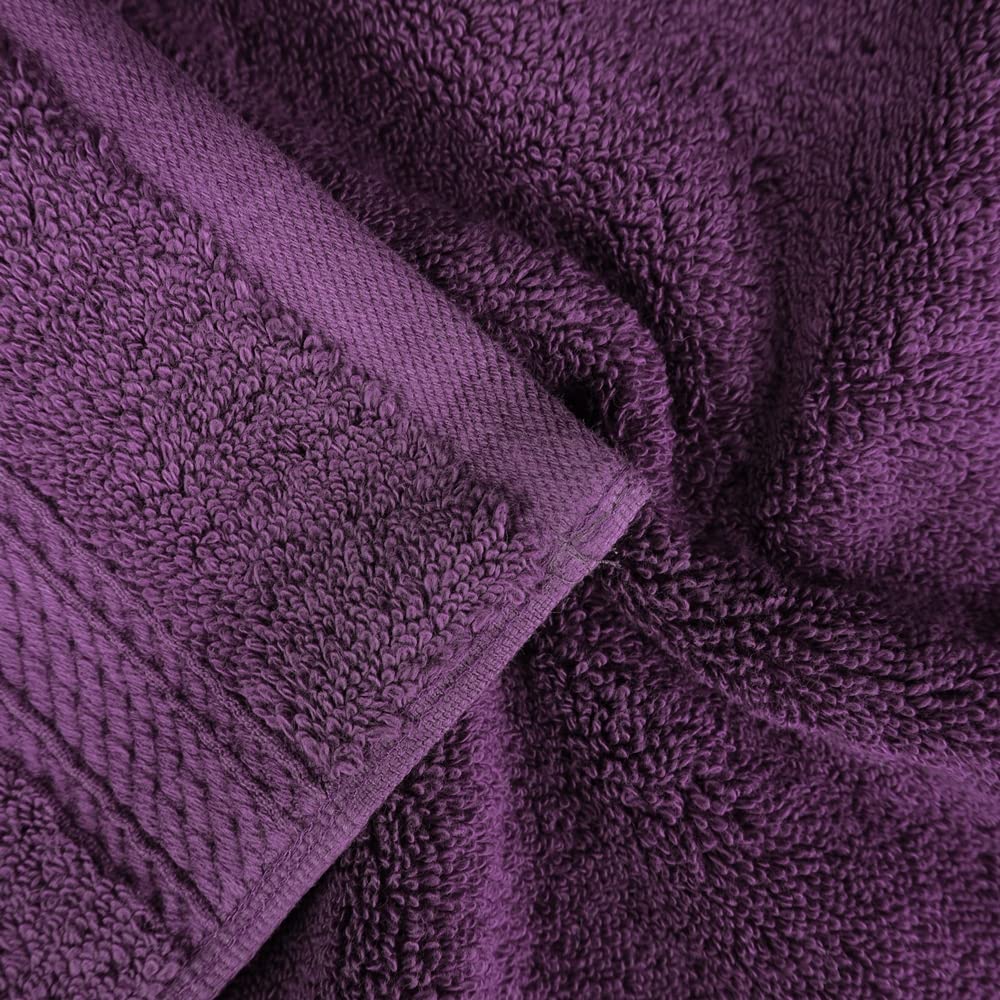 Superior Egyptian Cotton Pile Hand Towel Set of 4, Ultra Soft Luxury Towels, Thick Plush Essentials, Absorbent Heavyweight, Guest Bath, Hotel, Spa, Home Bathroom, Shower Basics, Plum - Image 5