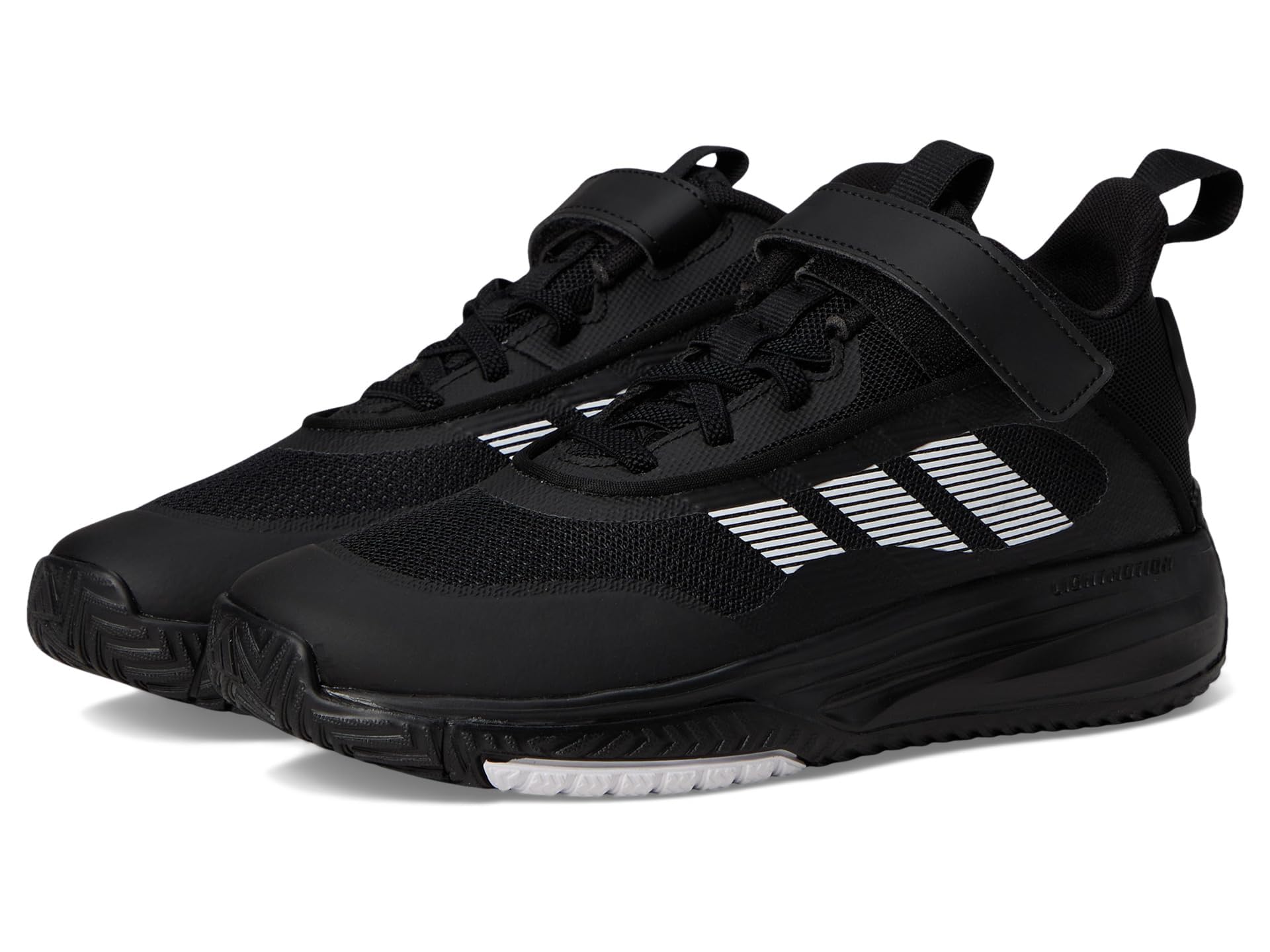 adidas Own The Game 3.0 Basketball Sneaker, Black/White/Black, 1 US Unisex Little Kid - Image 1