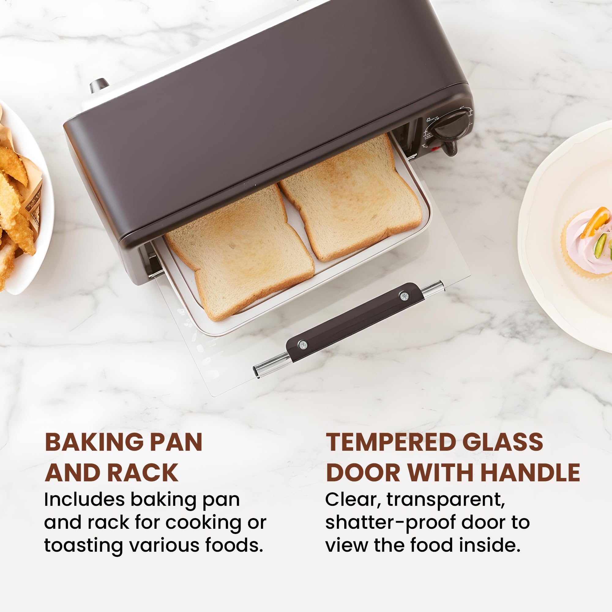 Elite Gourmet ETO236 Personal Compact 2 Slice Countertop Toaster Oven with 15 Minute Timer & Adjustable Temperature, Bake, Broil, & Toast, Black - Image 5