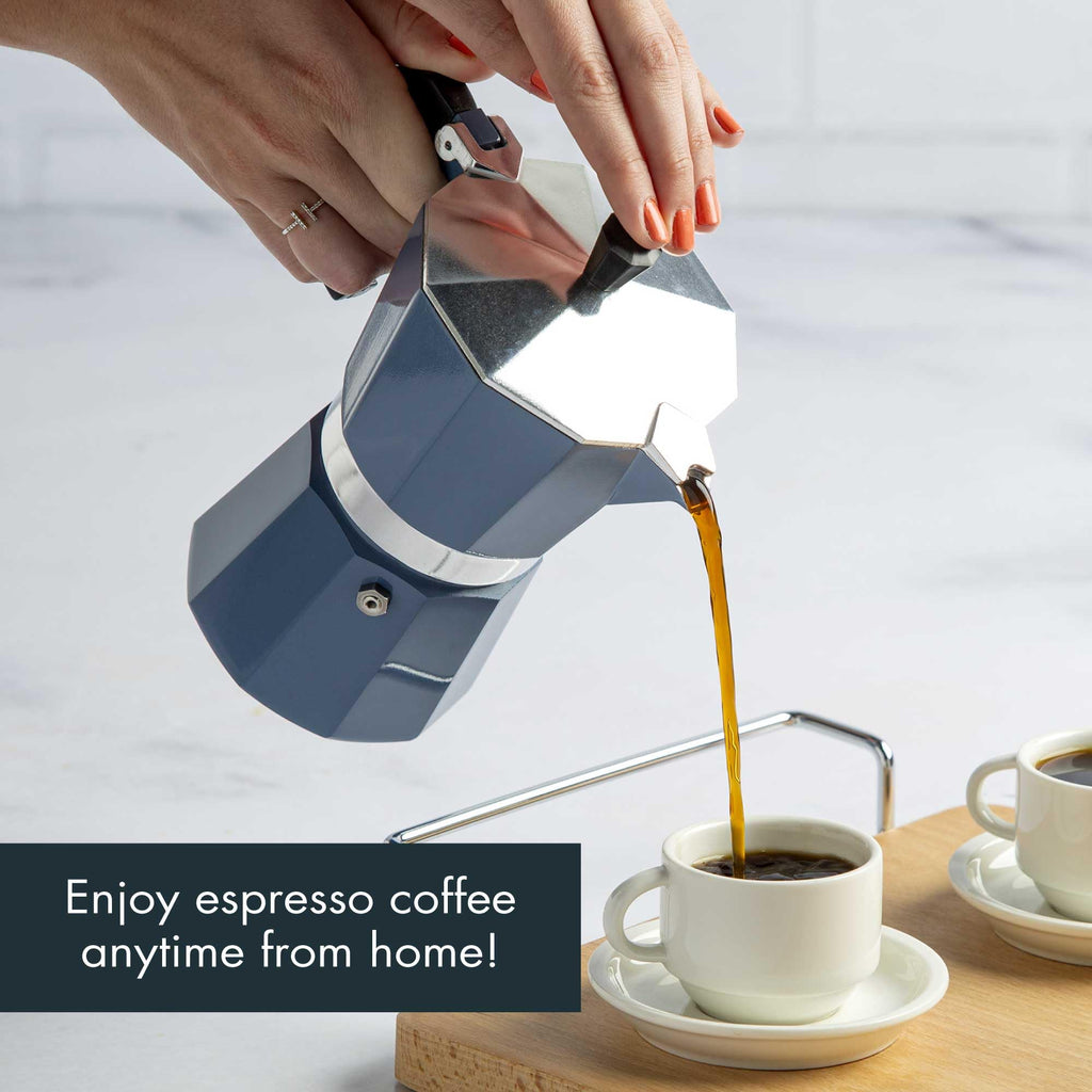 Primula Classic Stovetop Espresso and Coffee Maker, Moka Pot for Italian and Cuban Café Brewing, Greca Coffee Maker, Cafeteras, 6 Espresso Cups, Blue - Image 2