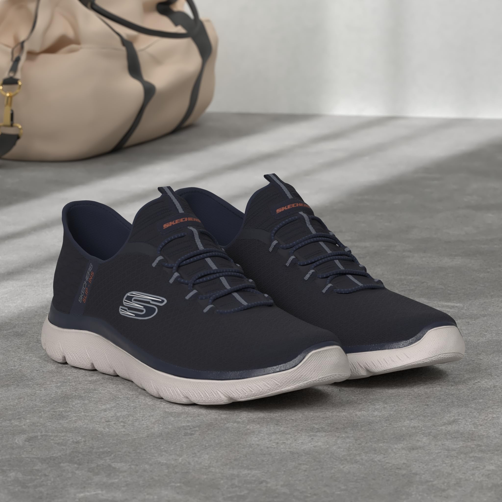 Skechers Men's Summits High Range Hands Free Slip-in Sneaker, Navy, 12 Wide - Image 9