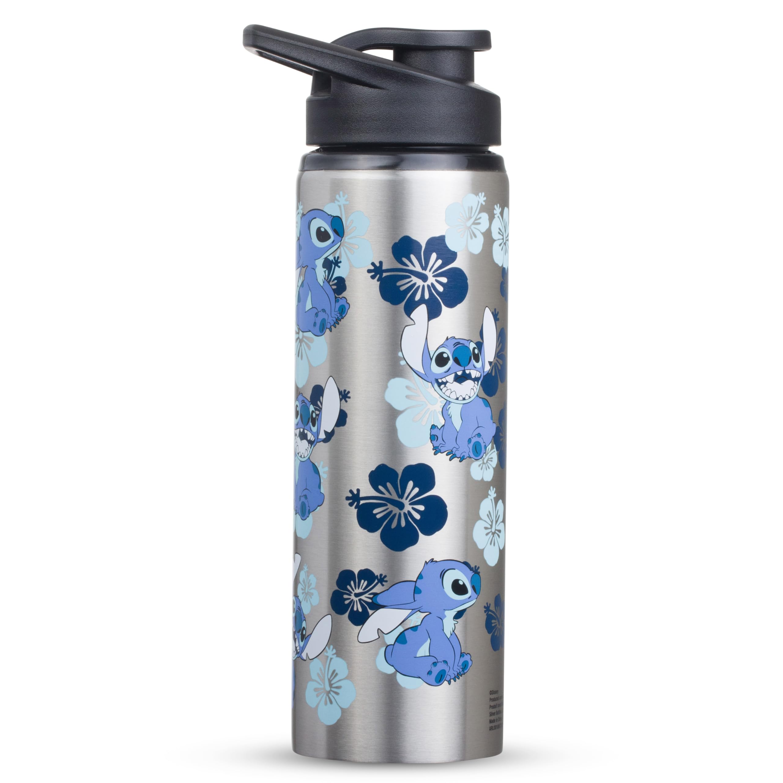 Silver Buffalo Disney Lilo and Stitch Double Walled Stainless Steel Water Bottle, 25 Ounces - Image 1