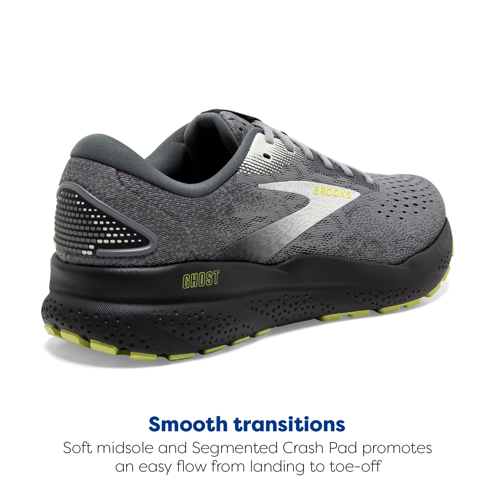 Brooks Men’s Ghost 16 Neutral Running Shoe - Primer/Grey/Lime - 9 X-Wide - Image 3